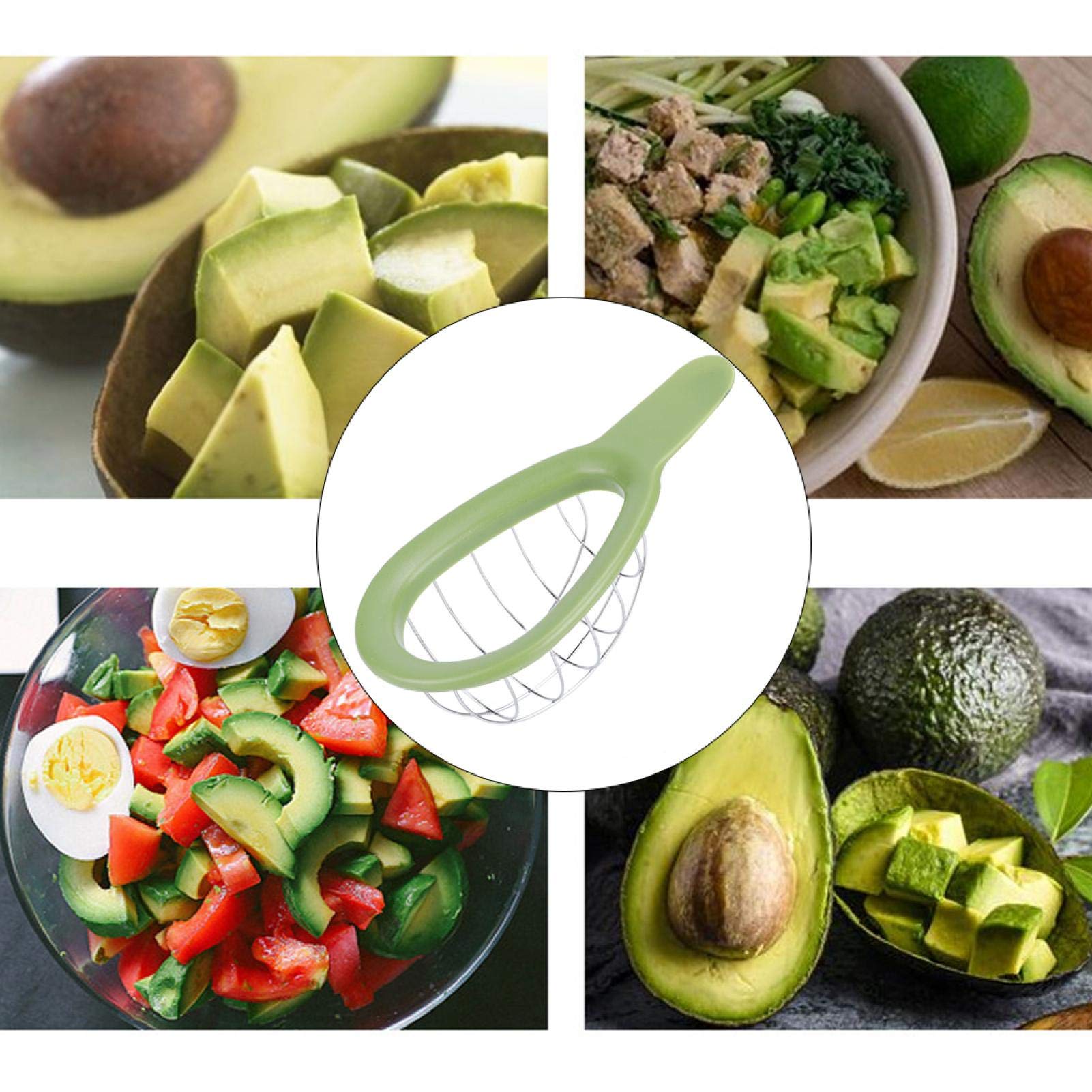 Avocado Cuber Tool, Stainless Steel Avocado Slicer Cutter Salad Tools Kitchen Gadget