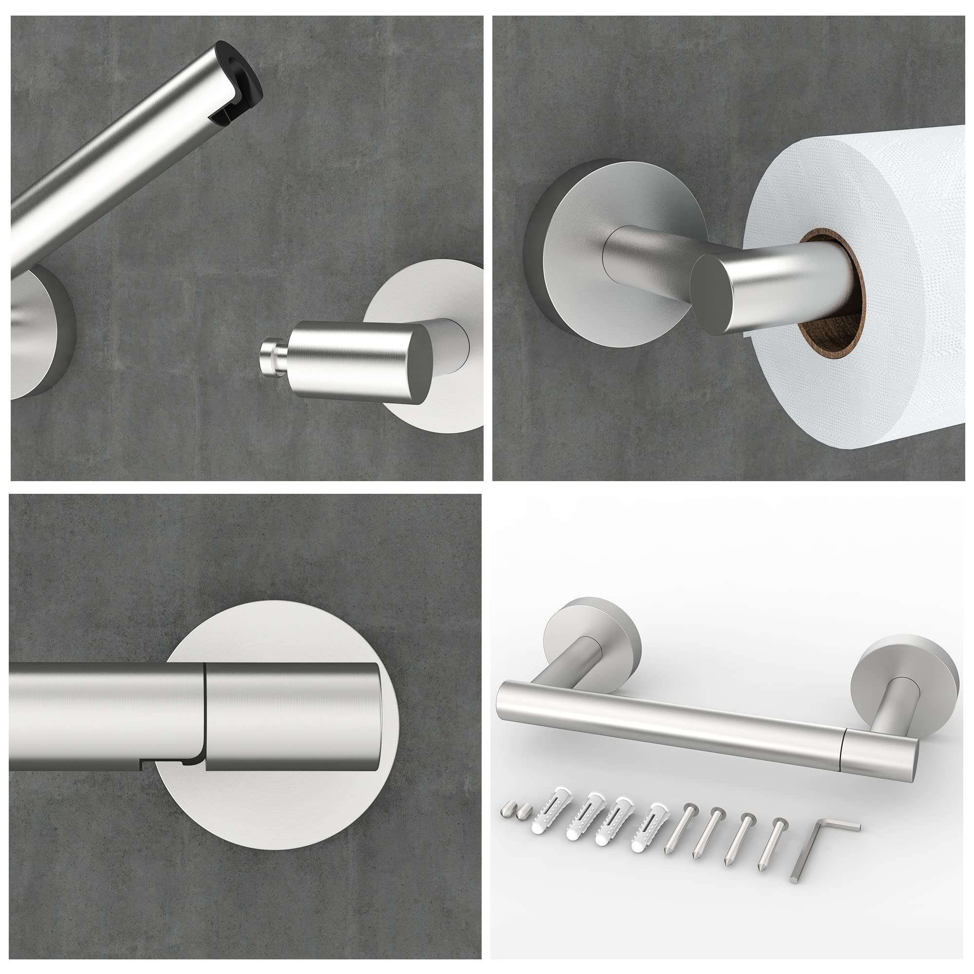 Rarxtr Brushed 2 Pack Toilet Paper Holder Sus304 Stainless Steel Double Post Pivoting Toilet Paper Roll Holder Wall Mounted Toil