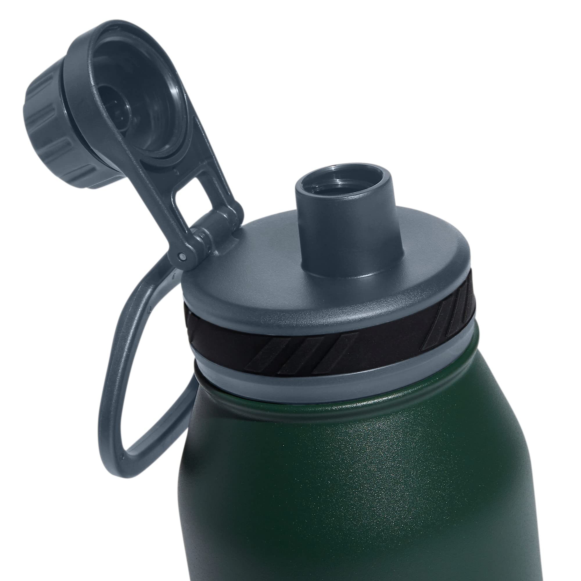 Adidas Unisex 1 Liter (32 Oz) Metal Water Bottle, Green Oxide/Onix Grey/Silver Metallic, One Size