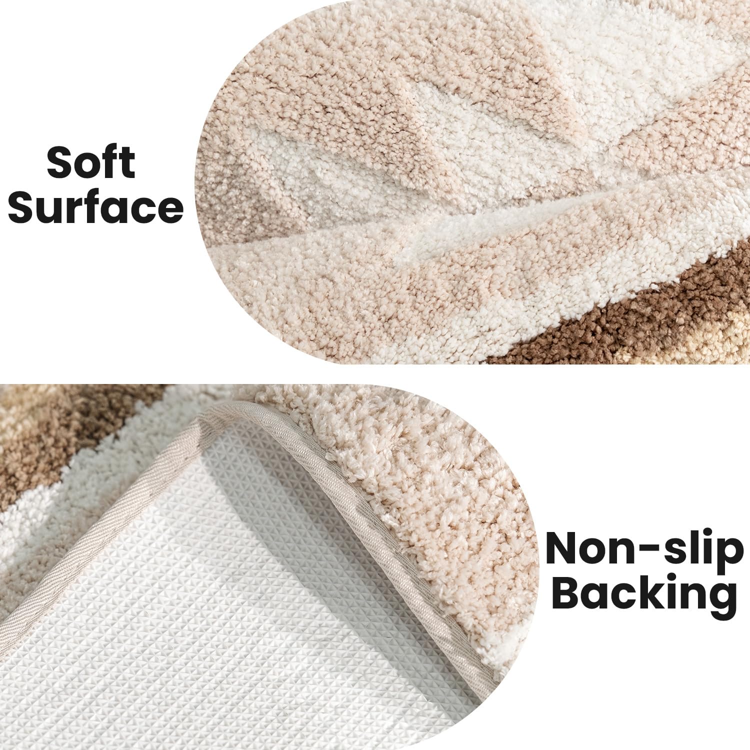 Tanvill Bathroom Rugs Boho Black Bath Mat Non Slip Soft Absorbent Machine Washable Bath Rug Luxury Plush Floor Mat For Bathroom