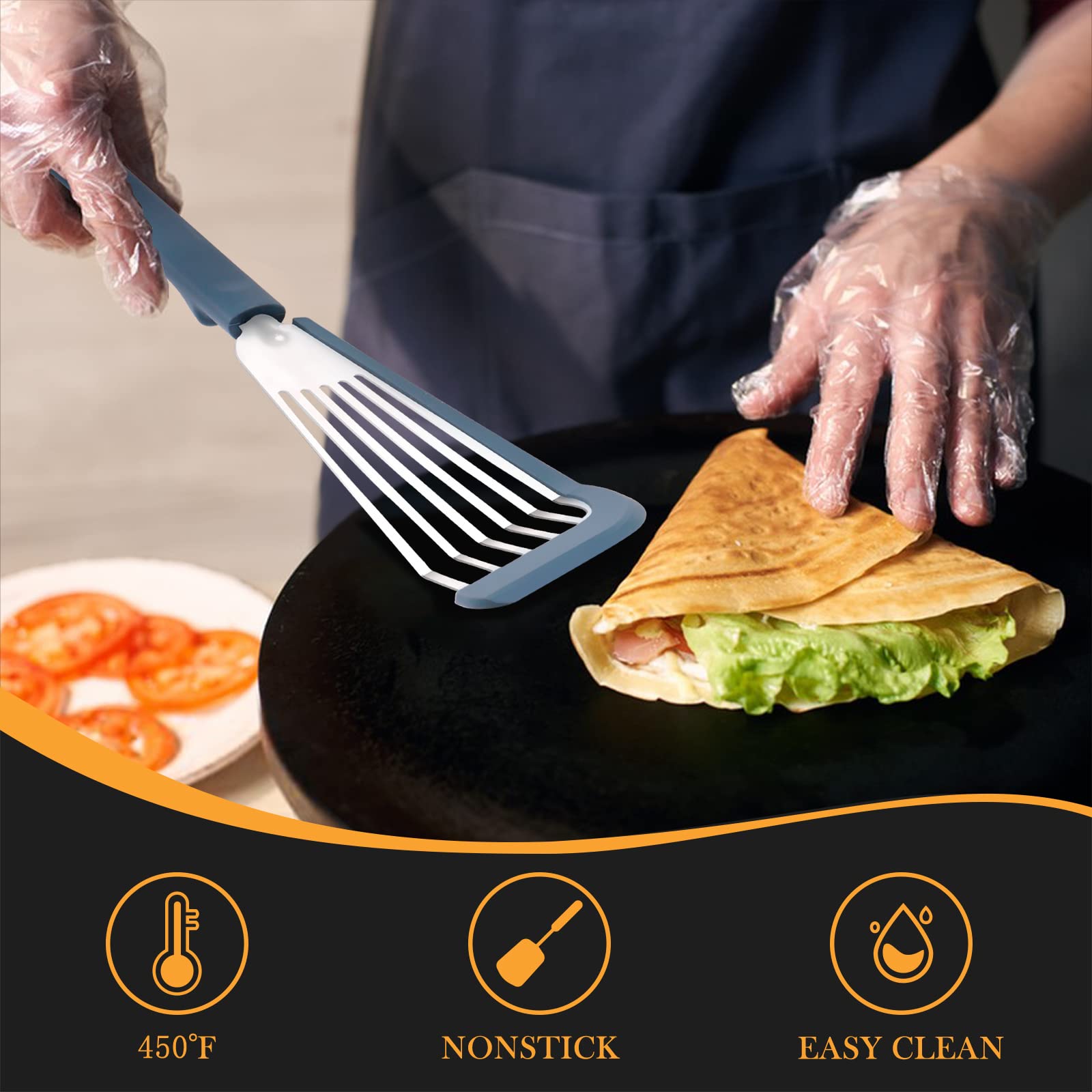 Nonstick Fish Spatula With Silicone Edge, Fengchen Silicone Fish Spatula, Heat-Resistant Fish Turner Spatula,Fish Spatulas For C