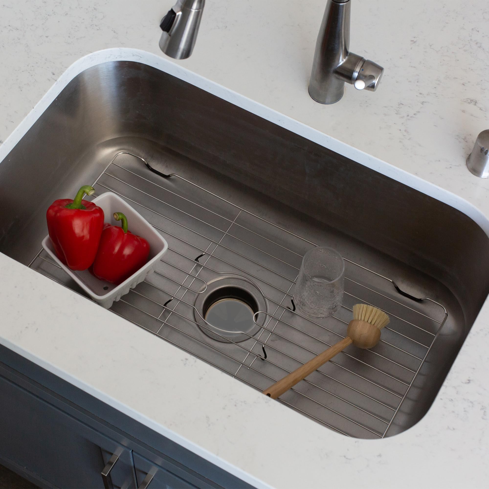 Better Houseware Small Sink Protector  Stainless Steel  Large (18-1/8? x 12-5/8? x 1?)