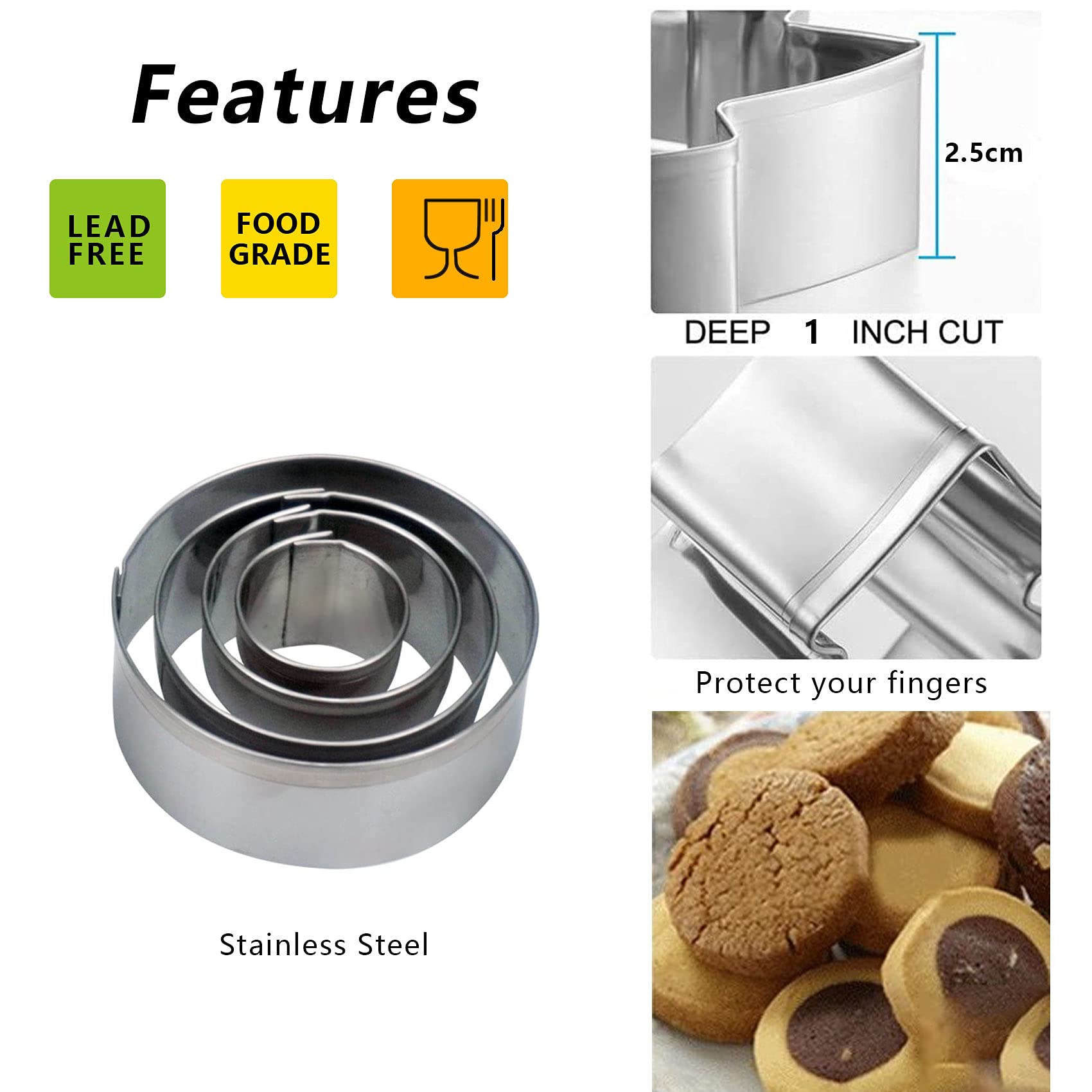 2WDECOR 20 Pcs Mini Geometric Metal Cookie Cutters Set - Stainless Steel Baking Molds in Silver for Fun Kids' Holiday Parties