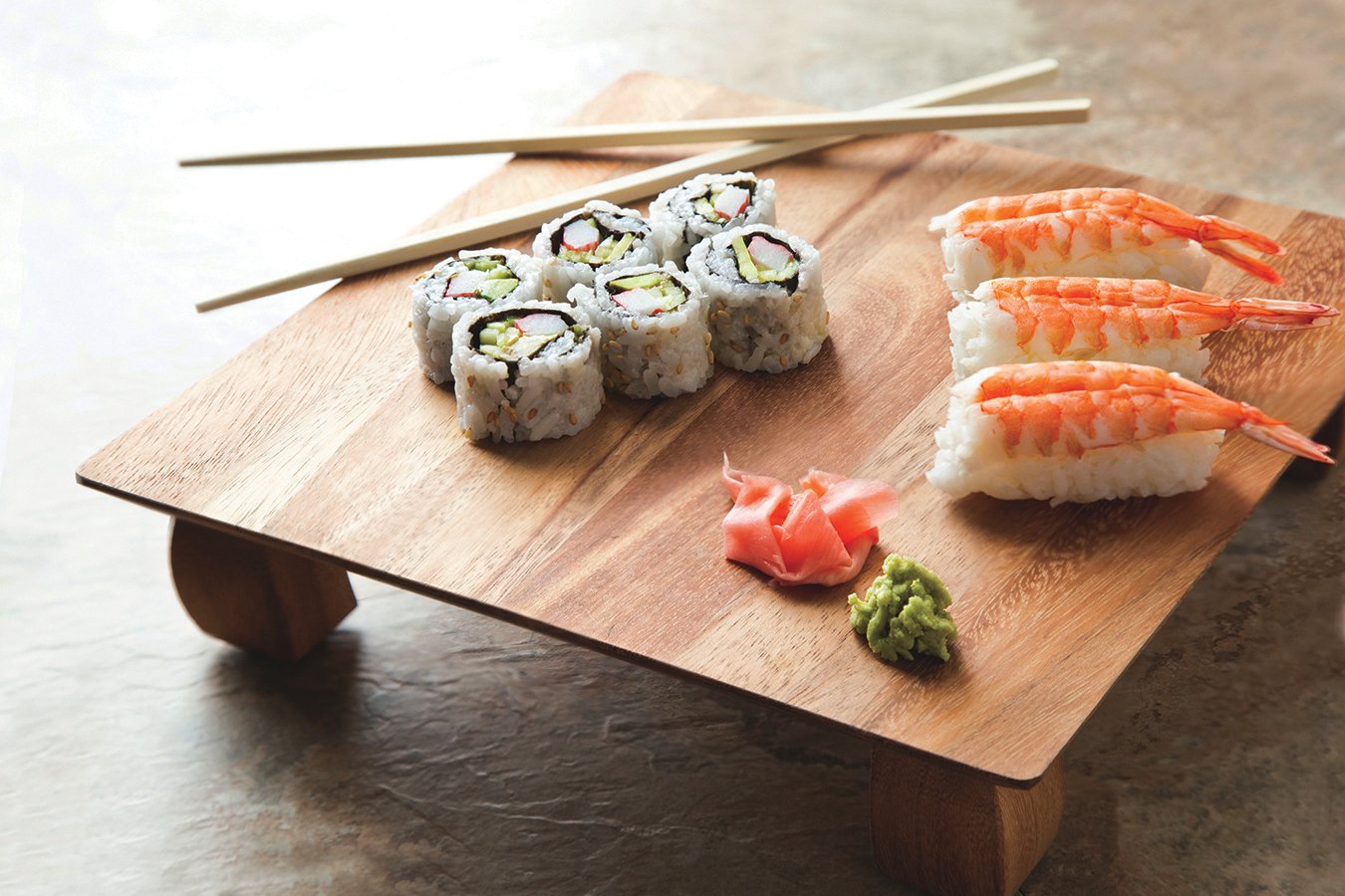 Ironwood Gourmet Kyoto Sushi Stand, Acacia Wood Brown 10 X 10 X 2.25 Inches