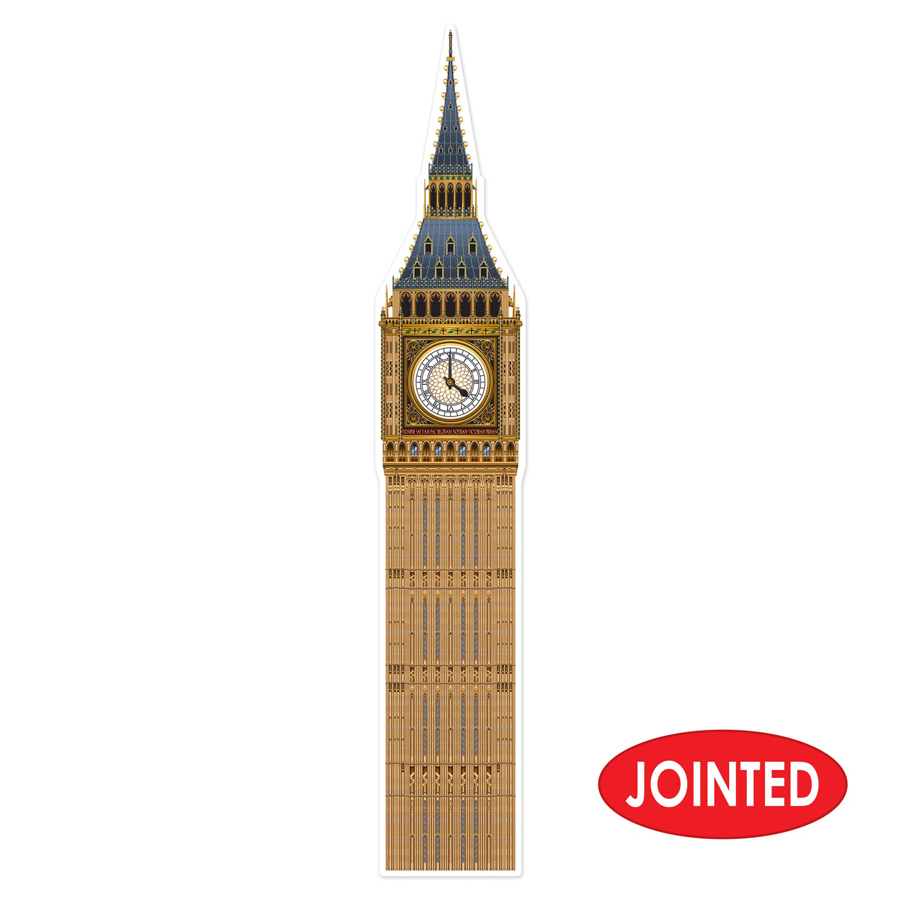 Beistle Big Ben Photo Prop Backdrop, 5' 11'' Tall - British International Party Wall Decoration, Cut Out England Themed Decor
