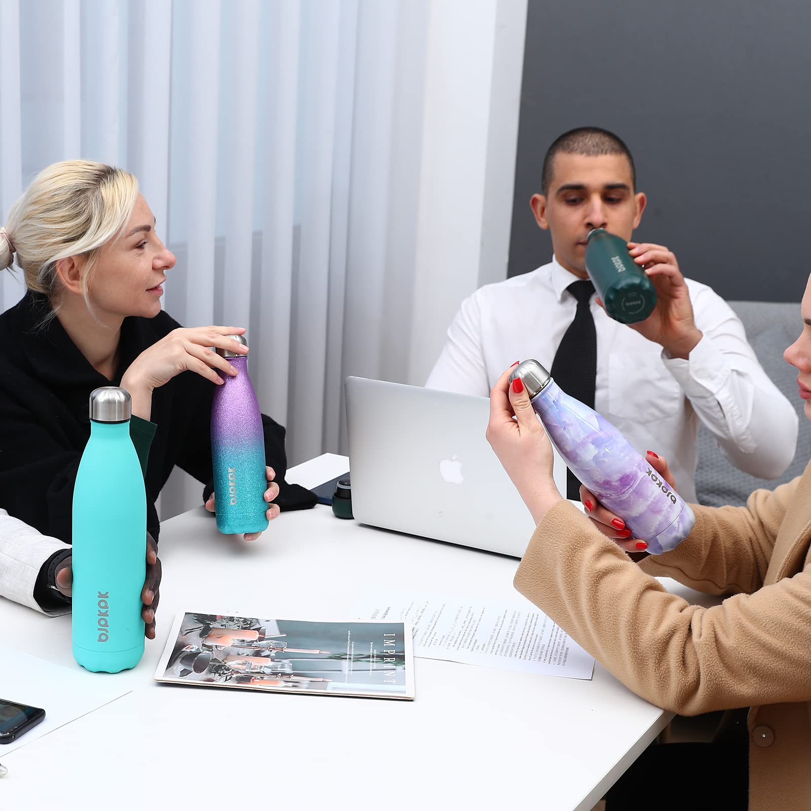 Bjpkpk Insulated Water Bottles 17Oz, Leak Proof Stainless Steel Water Bottle Keeps Cold For 24H And Hot For 12H, Bpa Free Kids W