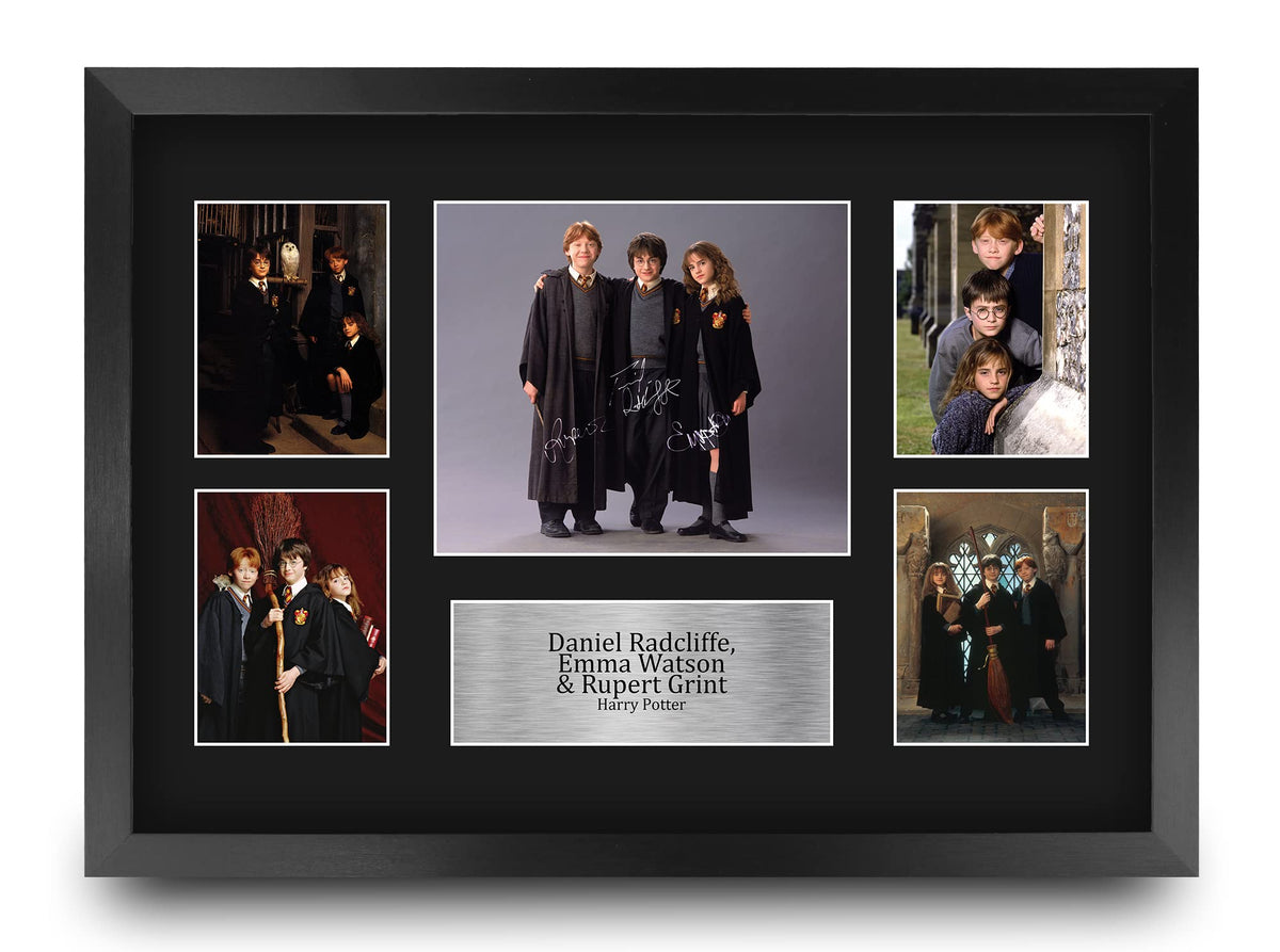 Hwc Trading Radcliffe, Watson & Grint Harry Potter Ron Weasley, Hermione Granger 16 X 12 Inch (A3) Printed Gifts Signed Autograp