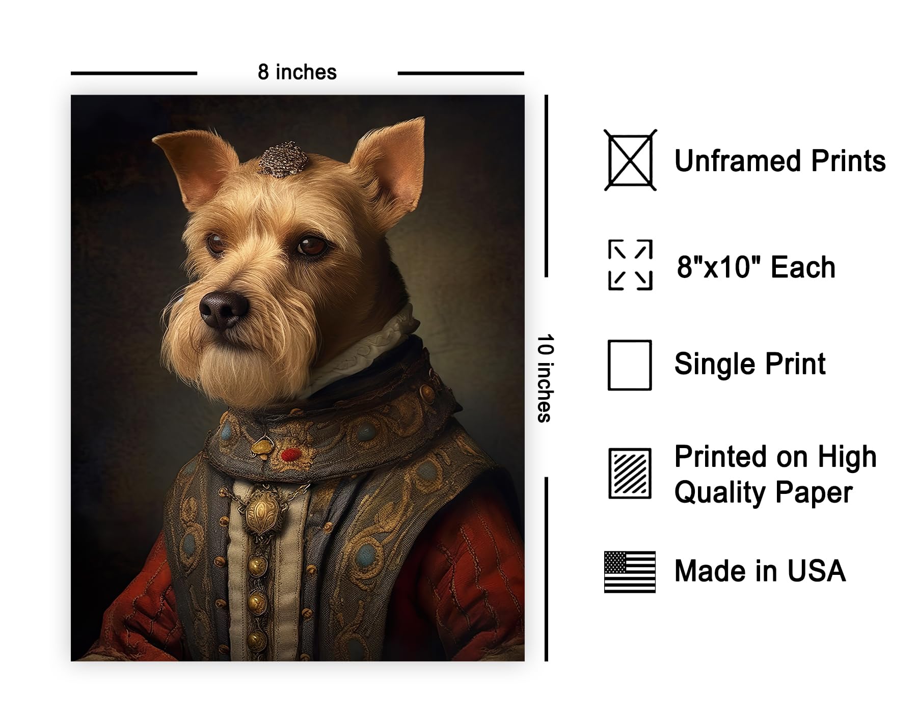 Poster Master Aristocratic Terrier Poster - Dog Print - Renaissance Art - Dog Breed Art - Gift For Men, Women & Animal Lover - F