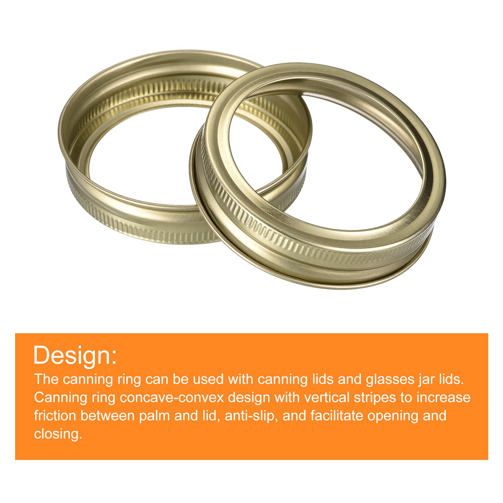 Uxcell Canning Jar Rings, 48 Pcs - Tinplate Split-Type Mason Jar Replacement Bands Regular Mouth Leak Proof Fits Storage Cover (