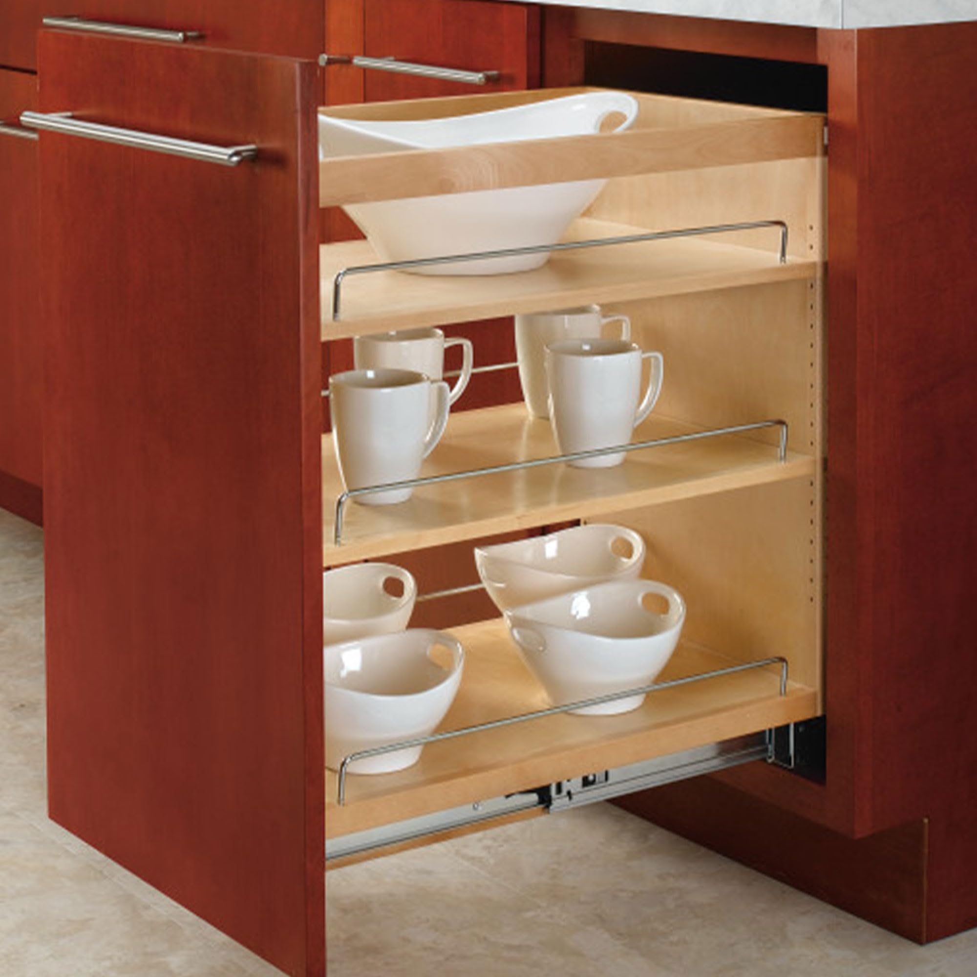 Rev-A-Shelf 14 Pullout Kitchen Cabinet Storage Organizer Slide Out Pantry Spice Rack With Adjustable Shelves For 14.5 W Cabi