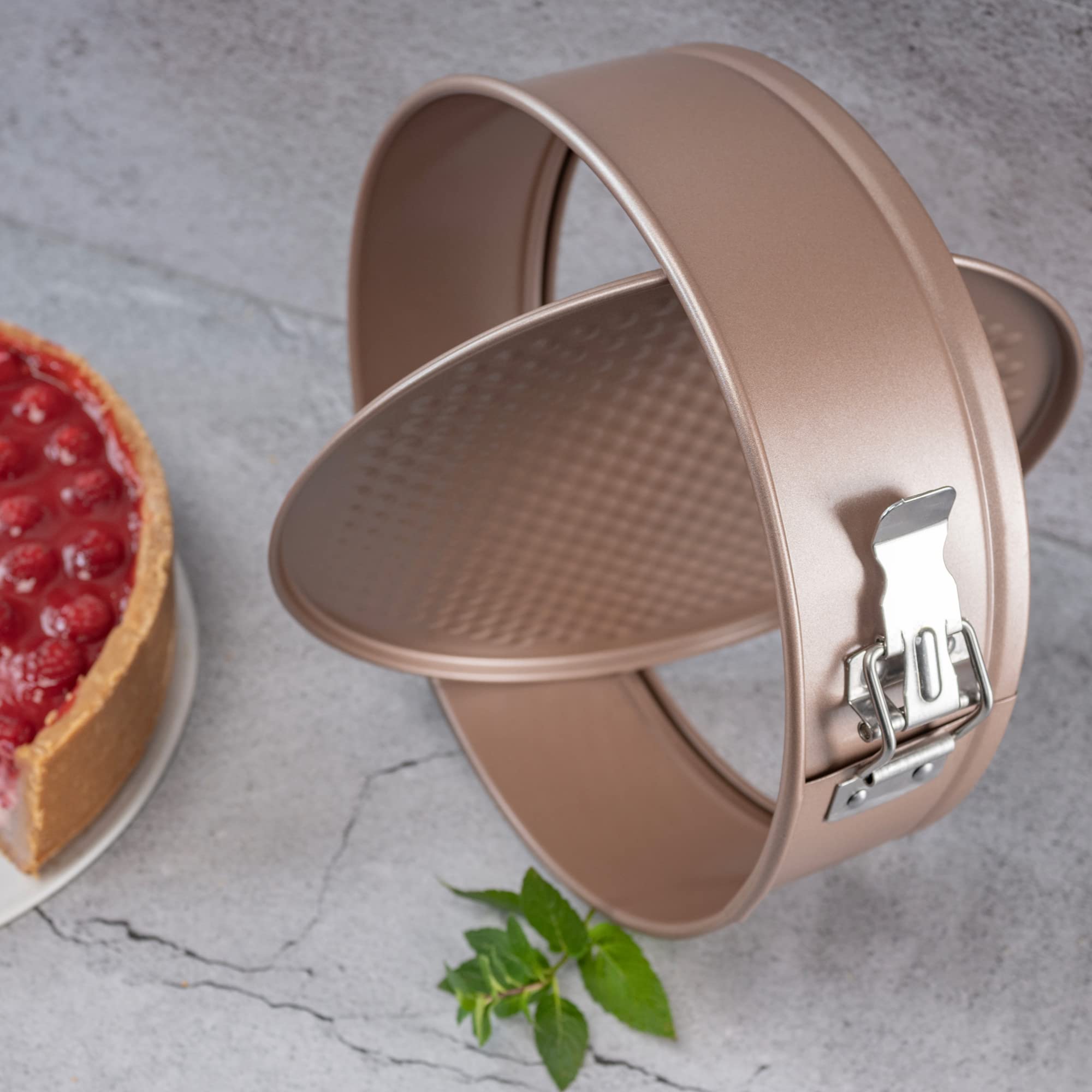 Happiels Non Toxic Nonstick 8 Inch Springform Pan | 8'' Cheesecake Mold | 8In Leakproof Spring-Form Round Cake Pans | Nontoxic N
