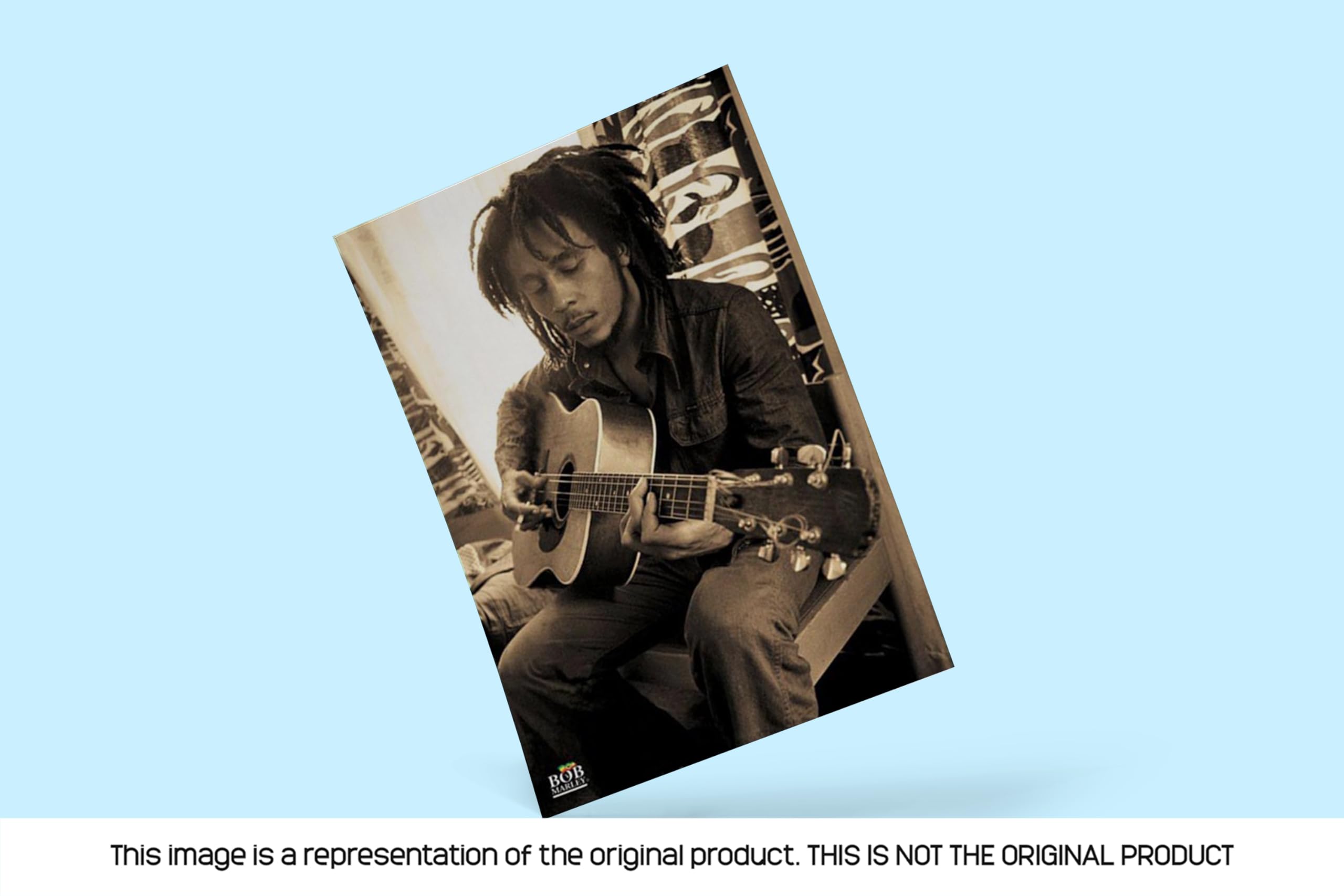 Pyramid America Bob Marley-Playing Guitar in Sepia  Music Poster Print  24 by 36-Inch