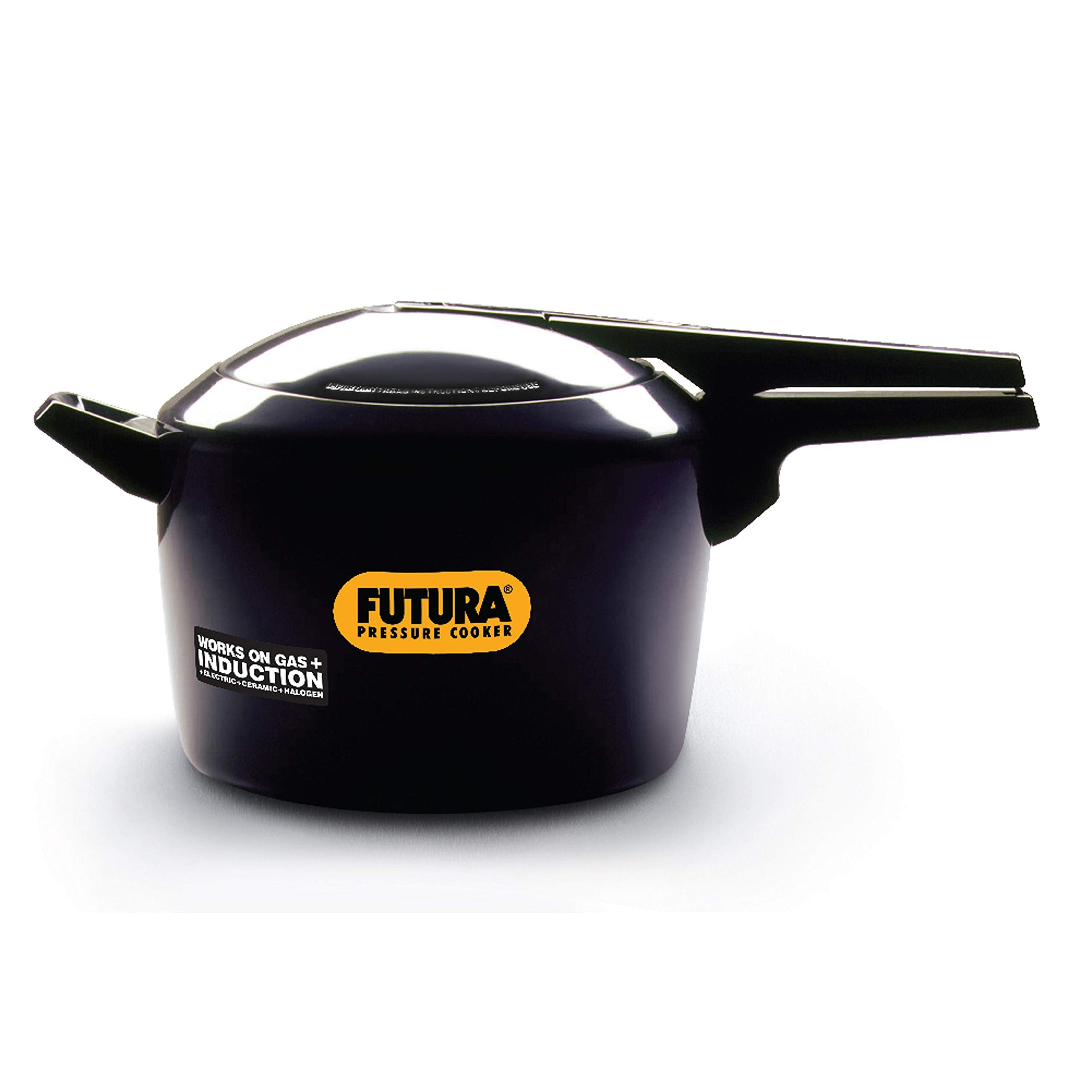Hawkins Futura 6 Litre Pressure Cooker, Hard Anodised Inner Lid Pressure Cooker, Induction Cooker, Pan Cooker, Black (Ifp60)