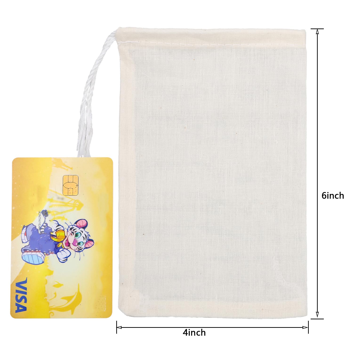 10Pcs Reusable Tea Filter Bags,Soup Bags,Bone Broth Brew Bags,Spice Bags,Muslin Strainer Bags,Natural Unbleached Cotton Cheesecl