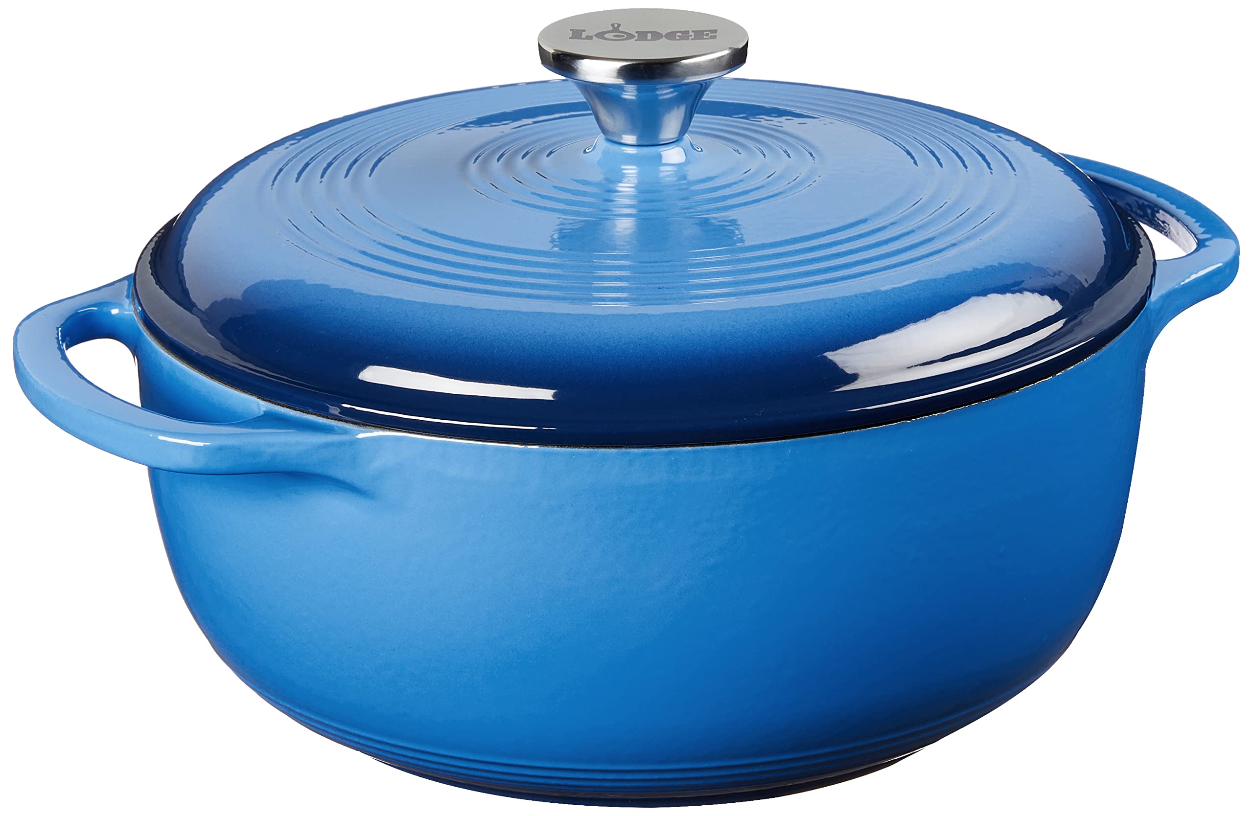 Lodge 4.5 Quart Enameled Cast Iron Dutch Oven With Lid - Dual Handles - Oven Safe Up To 500 F Or On Stovetop - Use To Marinate,