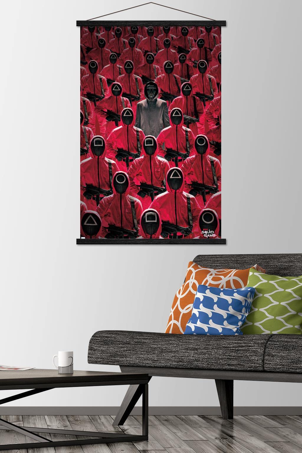 Trends International Netflix Squid Game - Key Art Wall Poster, 22.375'' X 34'', Print And Black Hanger Bundle