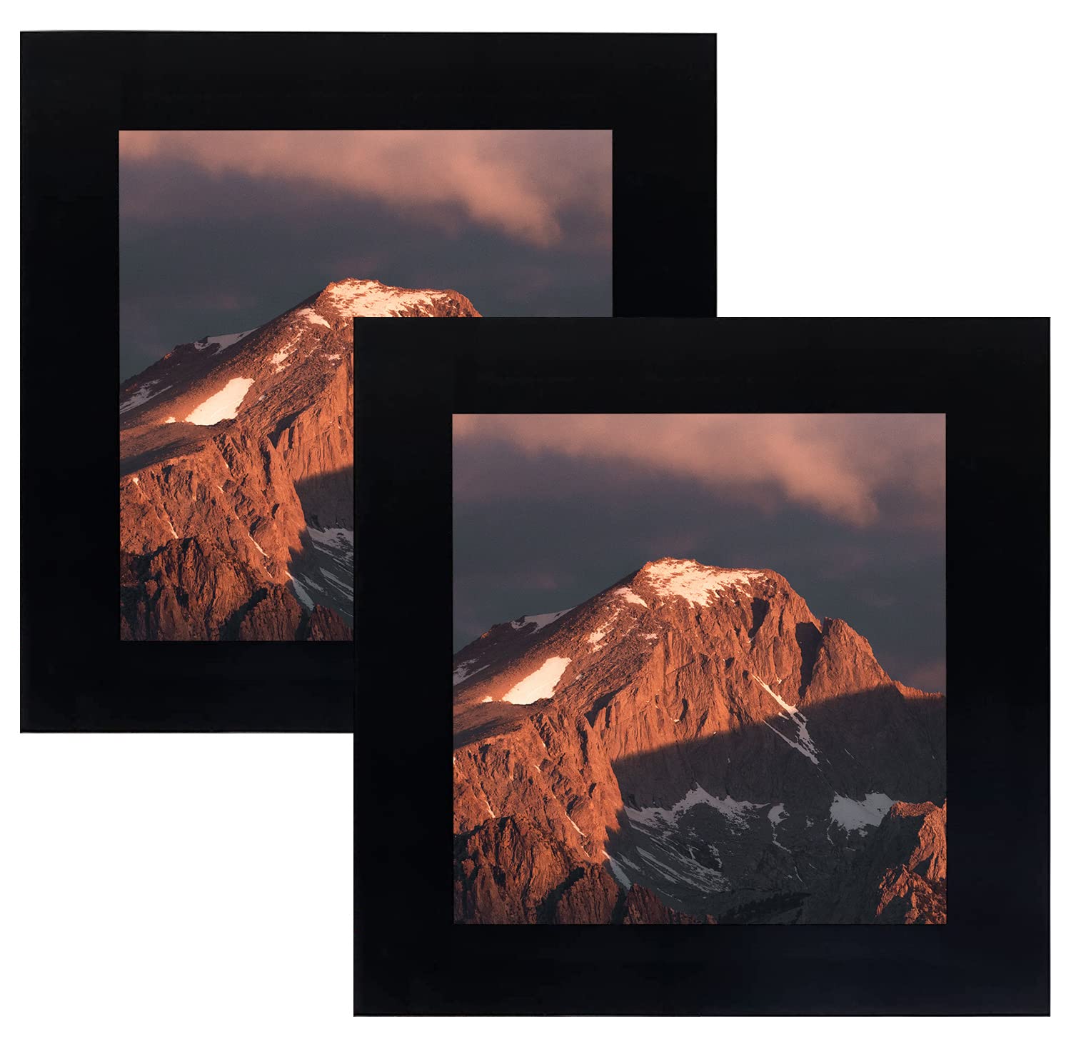 LEKAIYA 4x4 Black Picture Frames Set of 2, Square Solid Wood Photo Frame for Tabletop or Wall Mounting