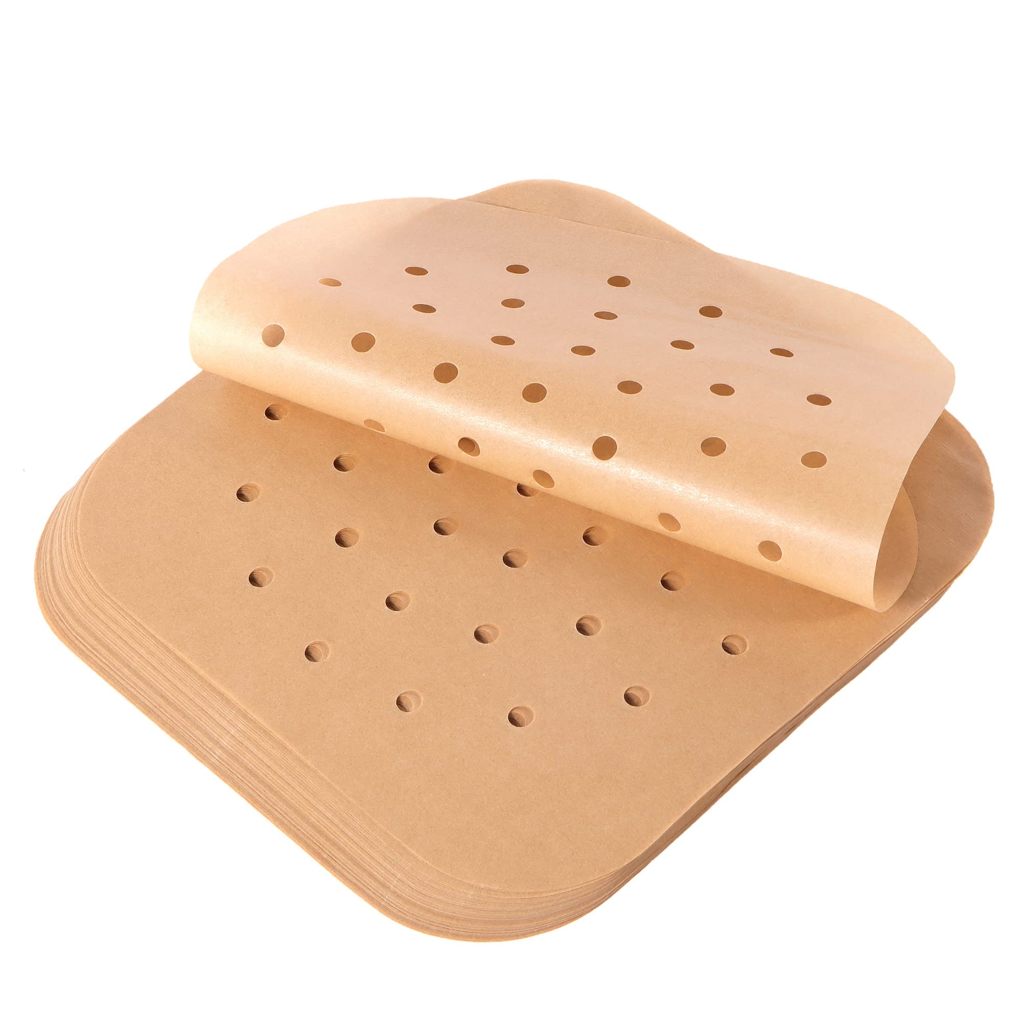 Scove 100Pcs Air Fryer Parchment Paper, 8.5 Inch Disposable Air Fryer Liners Square For Steaming Basket, Oven, Cooking, And Baki