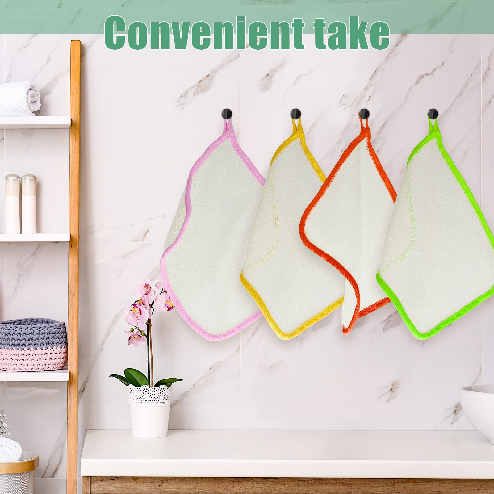 Tatuo 10 Packs Exfoliating Wash Cloths For Body And Face Facial Bath Scrub Soft Weave Loofah Towel Exfoliate Bath Towel Remove D