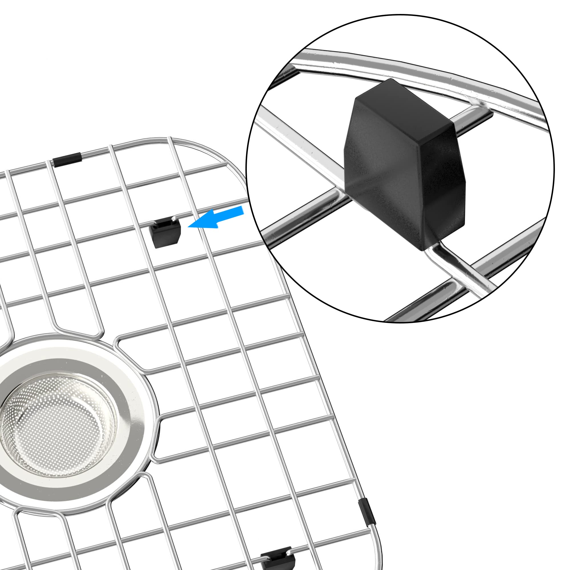 Alonsoo Sink Protectors for Kitchen Sink Stainless Steel Sink Grid  Sink Rack for bottom of Sink 13.2''L?1.6''W with Rear Drain 1 Pack
