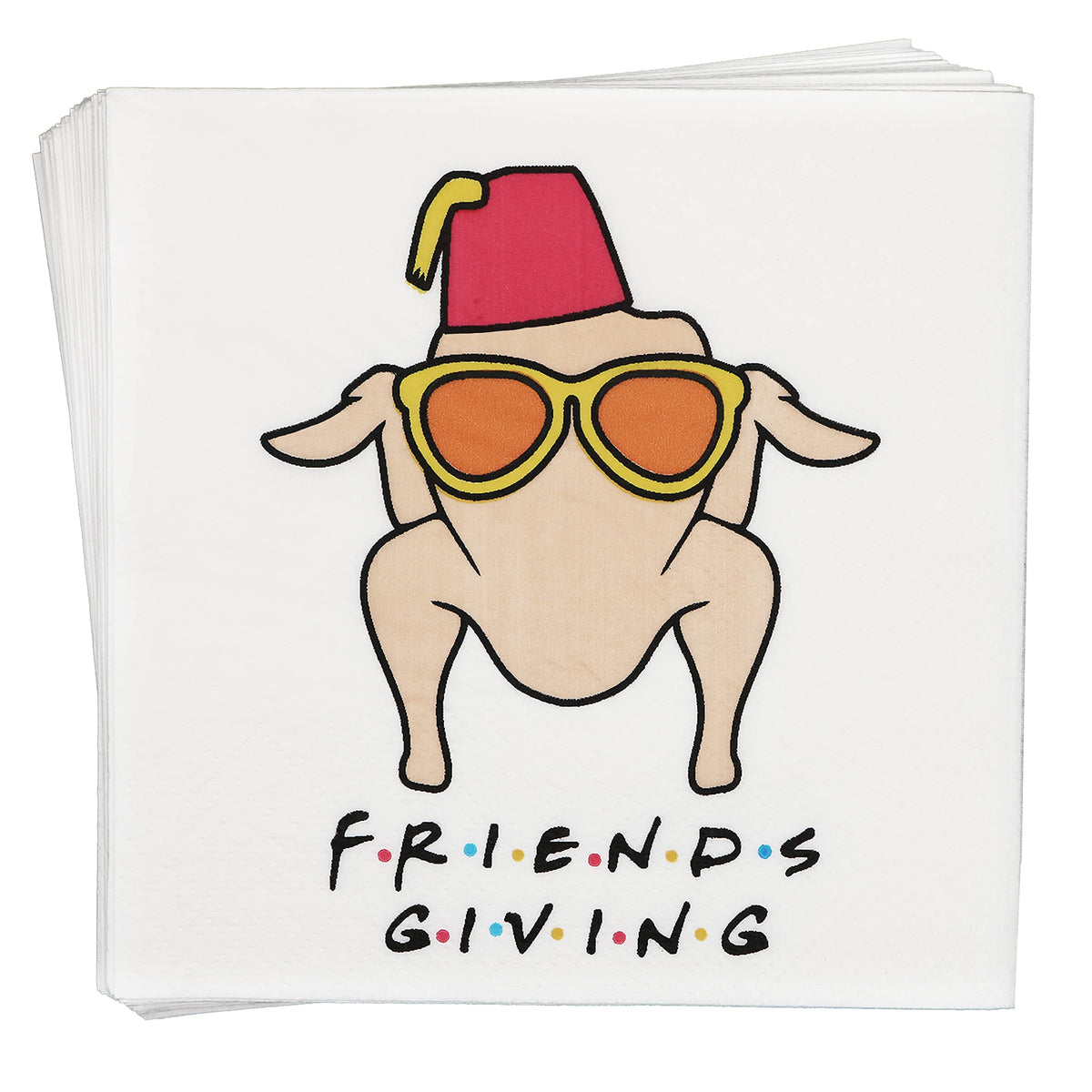 Friendsgiving Napkins, Thanksgiving Napkins, Happy Friendsgiving Party Decorations, Fall Thanksgiving Decorations, 5 X 5 Inch, 5