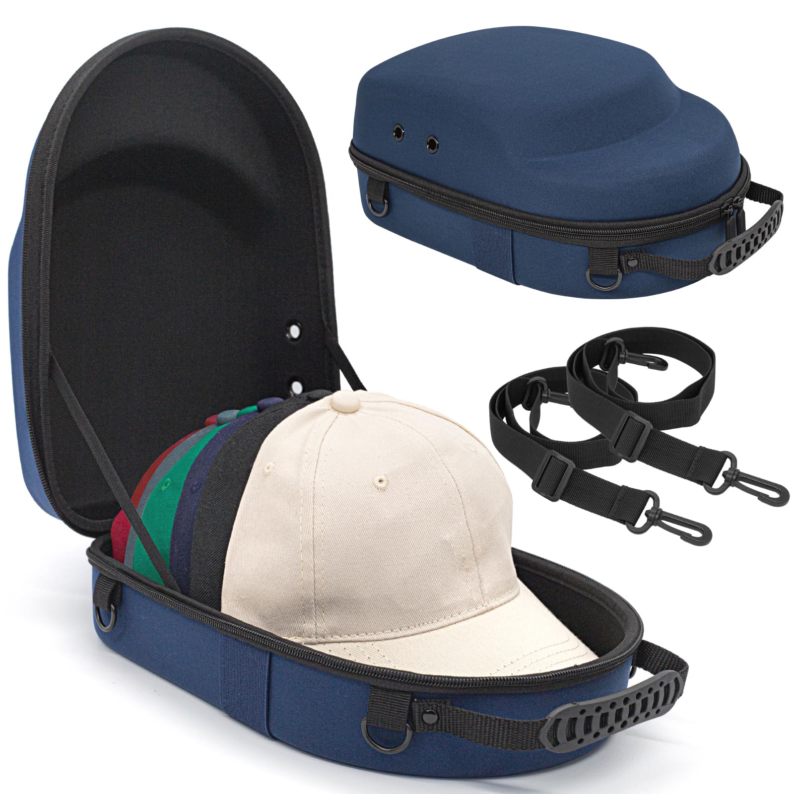 Livememory Travel Hat Case - Hard Hat Case For Baseball Caps Hat Carrier Case Rack For Travel & Home Storage - Protects Up To 6