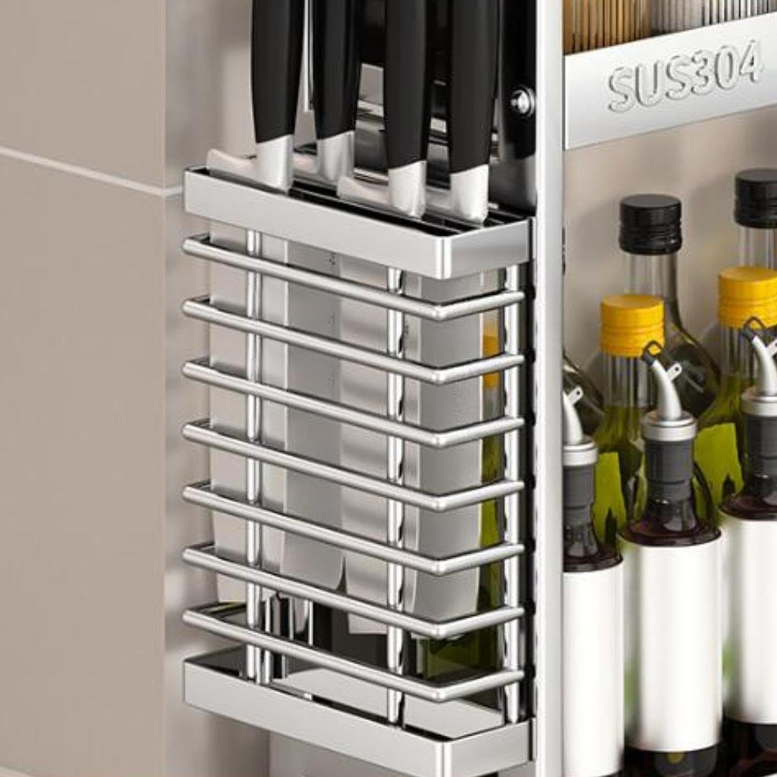 Calandis Spice Rack Spice Shelves Standing Seasoning Jars Rack For Restaurant Kitchen Length 35Cm | Spice Jars & Racks | Kitchen