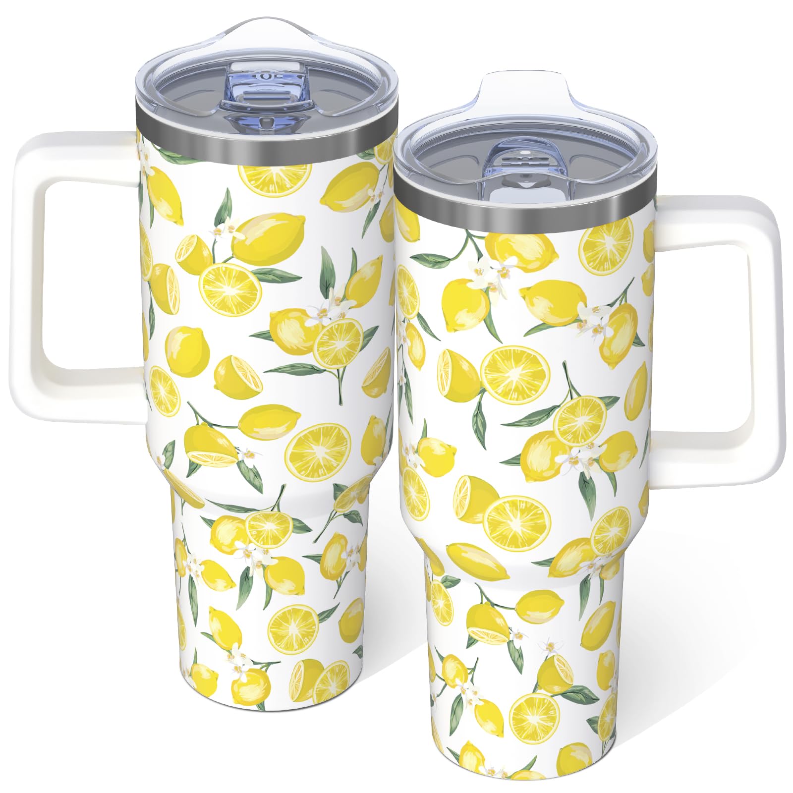 xspgrnm 40oz Lemon Tumbler with Handle Cup, Lemon Gifts for Women