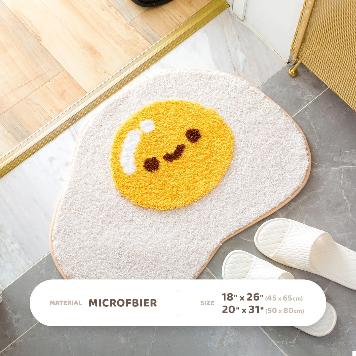 Molesun Egg Bath Mats, Soft And Absorbent Microfiber Bath Rugs, Non-Slip Shaggy Shower Carpet, Machine Wash Dry, Soft Shower Rug