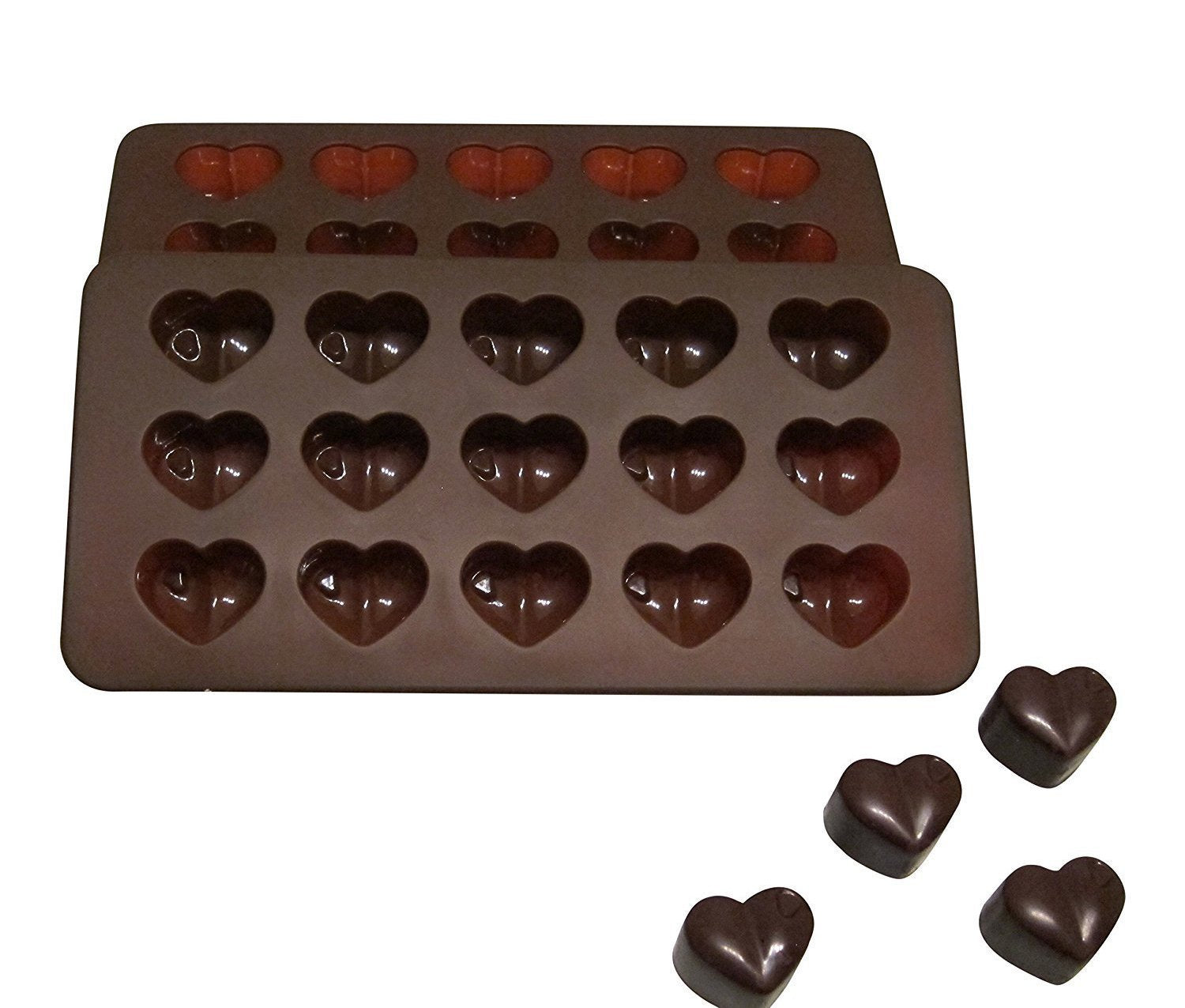 Silicone Heart Chocolate Mold  Candy Molds for Party  Wedding  Jelly  Heart Shaped Ice Cube  Pack of 2