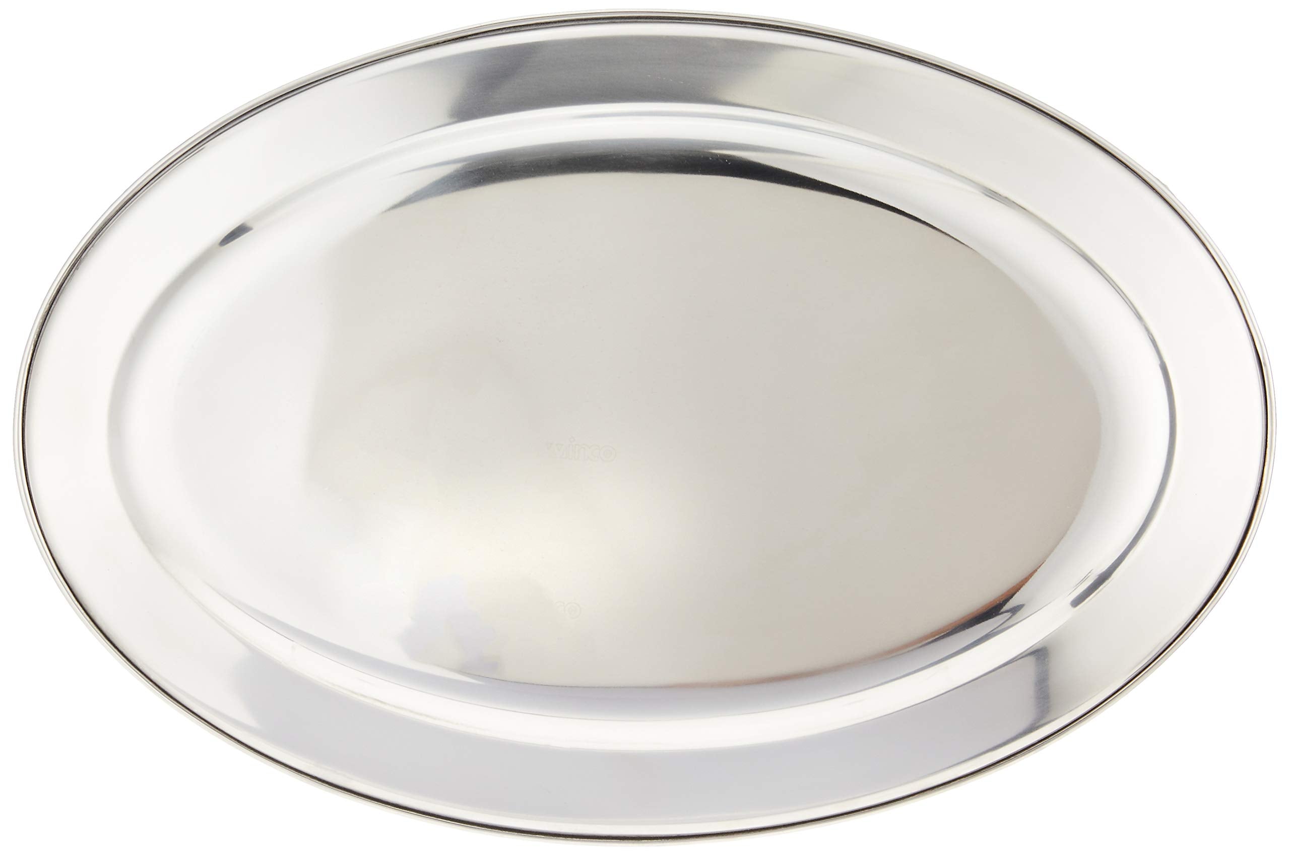 Winco Stainless Steel, 18 Opl-18 Oval Platter, 11.5-Inch