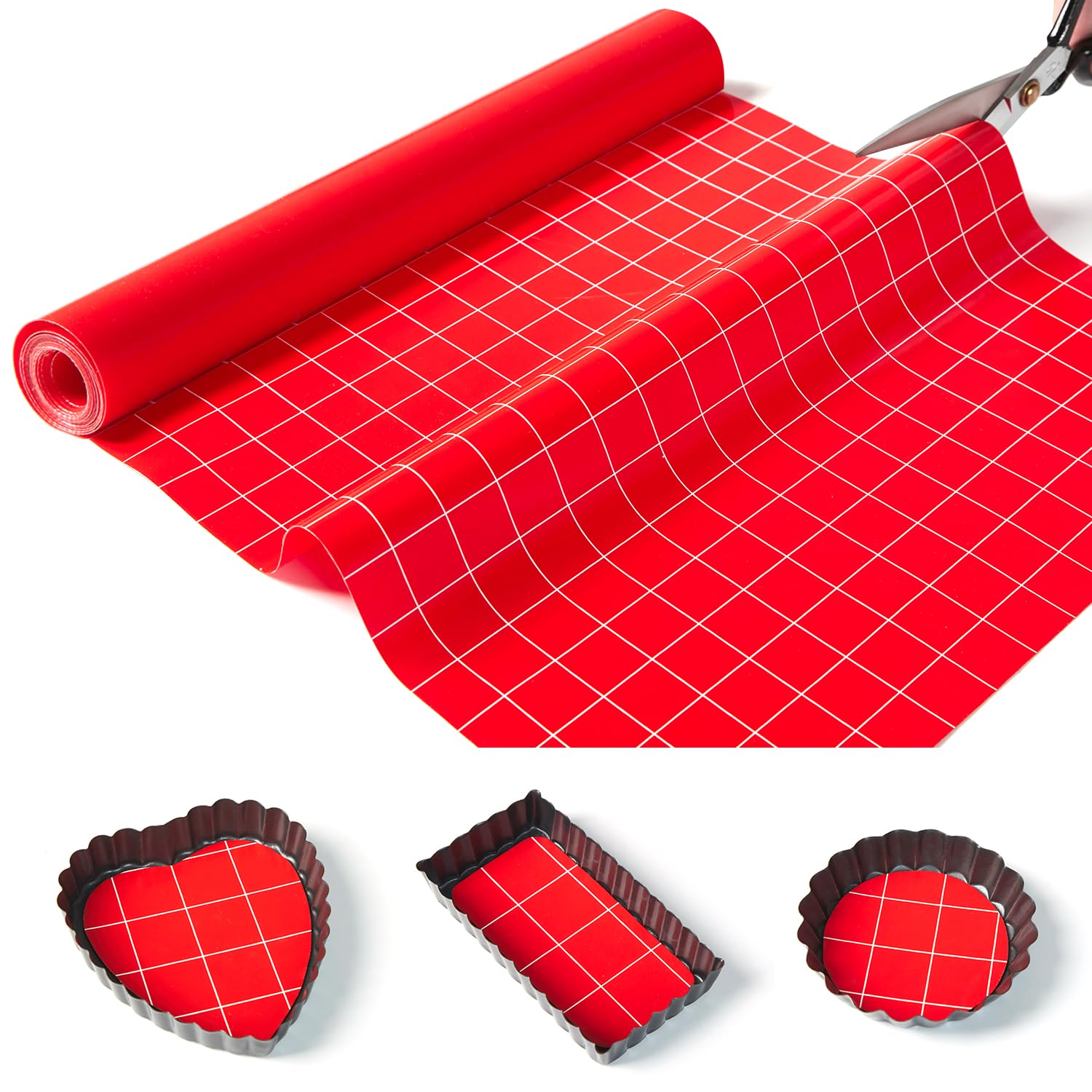 Silicone Baking Mat Roll 16In*5Ft Free Cutting, Non-Slip Pastry Mat, Non-Stick Reusable Air Fryer Liner, Oven Liners, Counter Ma