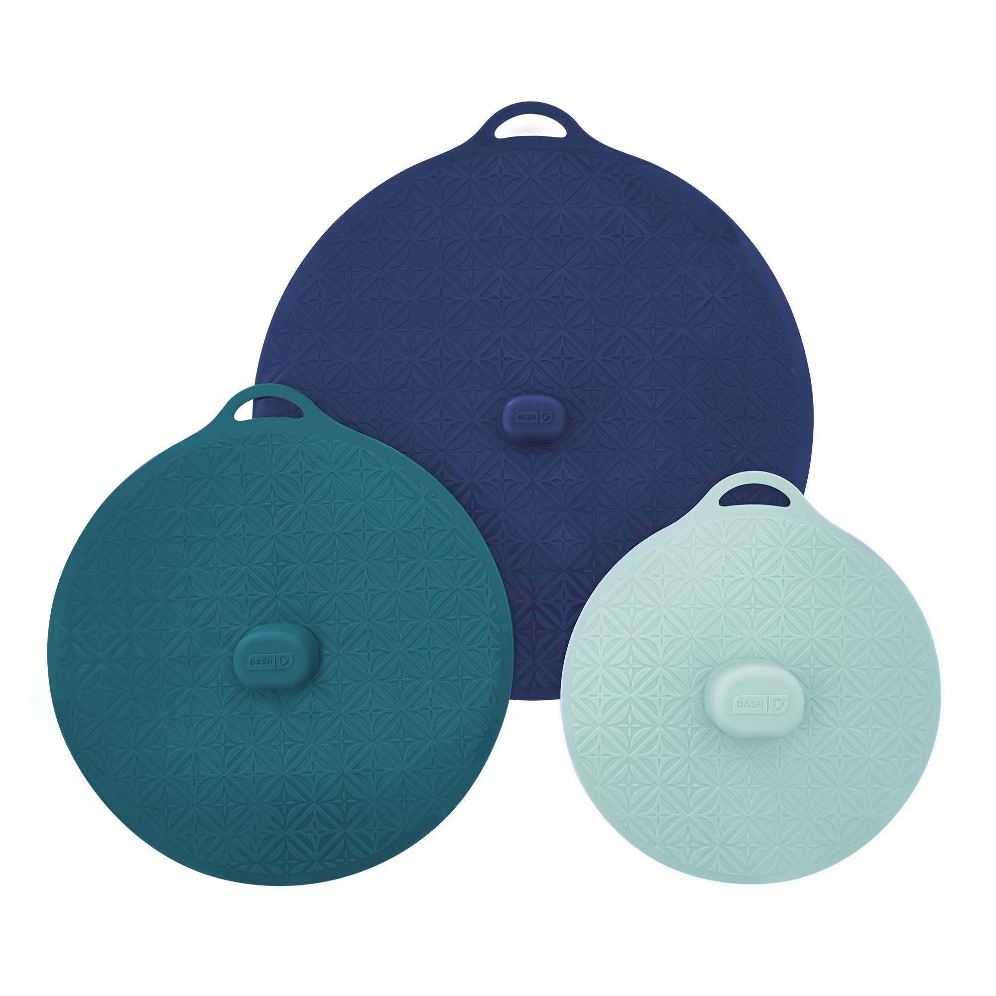 Dash Silicone Lids, 8 Inch, 10 Inch, 12 Inch, Turquoise/Teal/Midnight