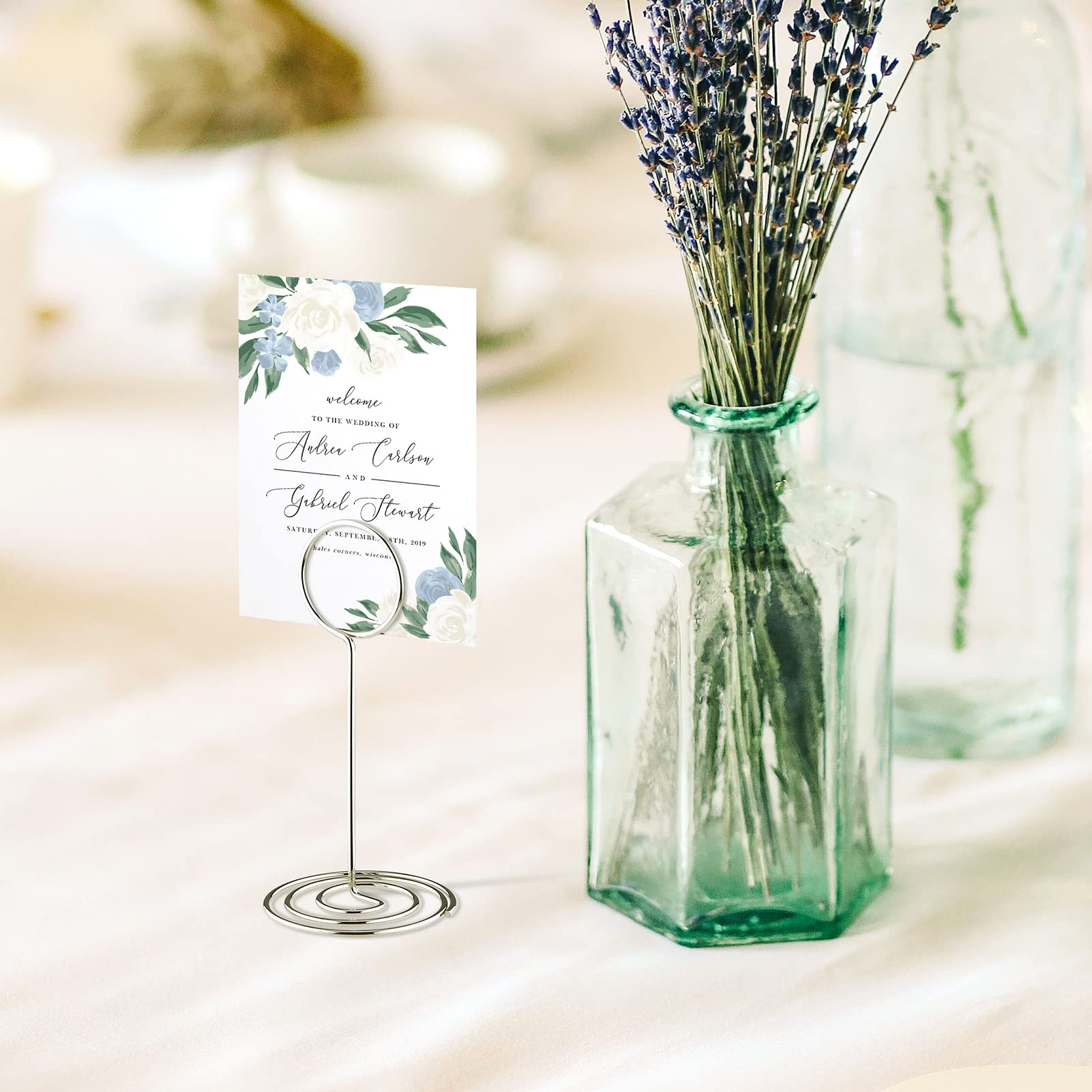40 Pcs Table Number Holders Place Card Holder, 3.3 Inch Picture Holders For Tables Name Cards Photo Menu Memo Clips Sign, Ideal