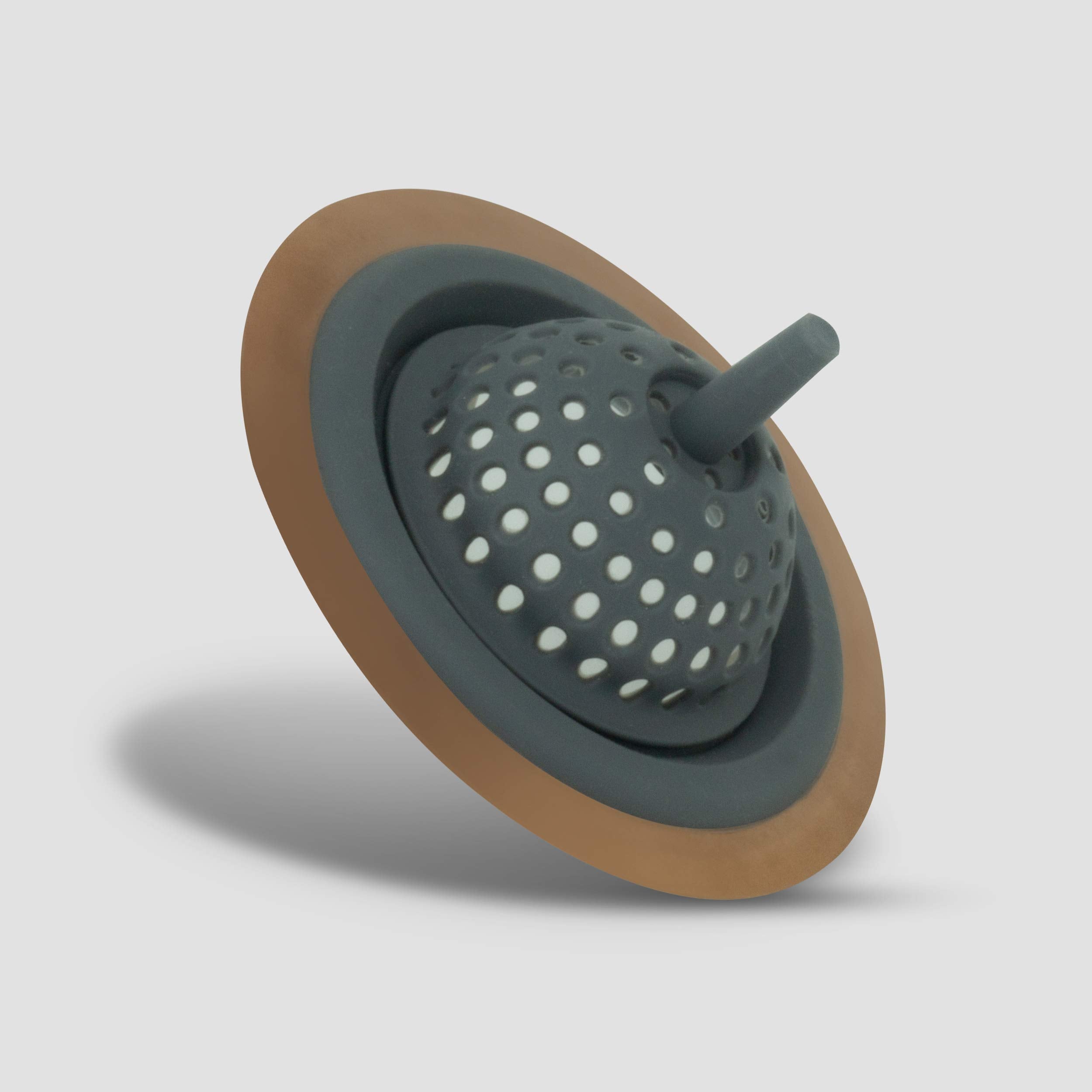 Excelsteel Silicone Sink Basket Strainer, 4.5'', Copper,Gray