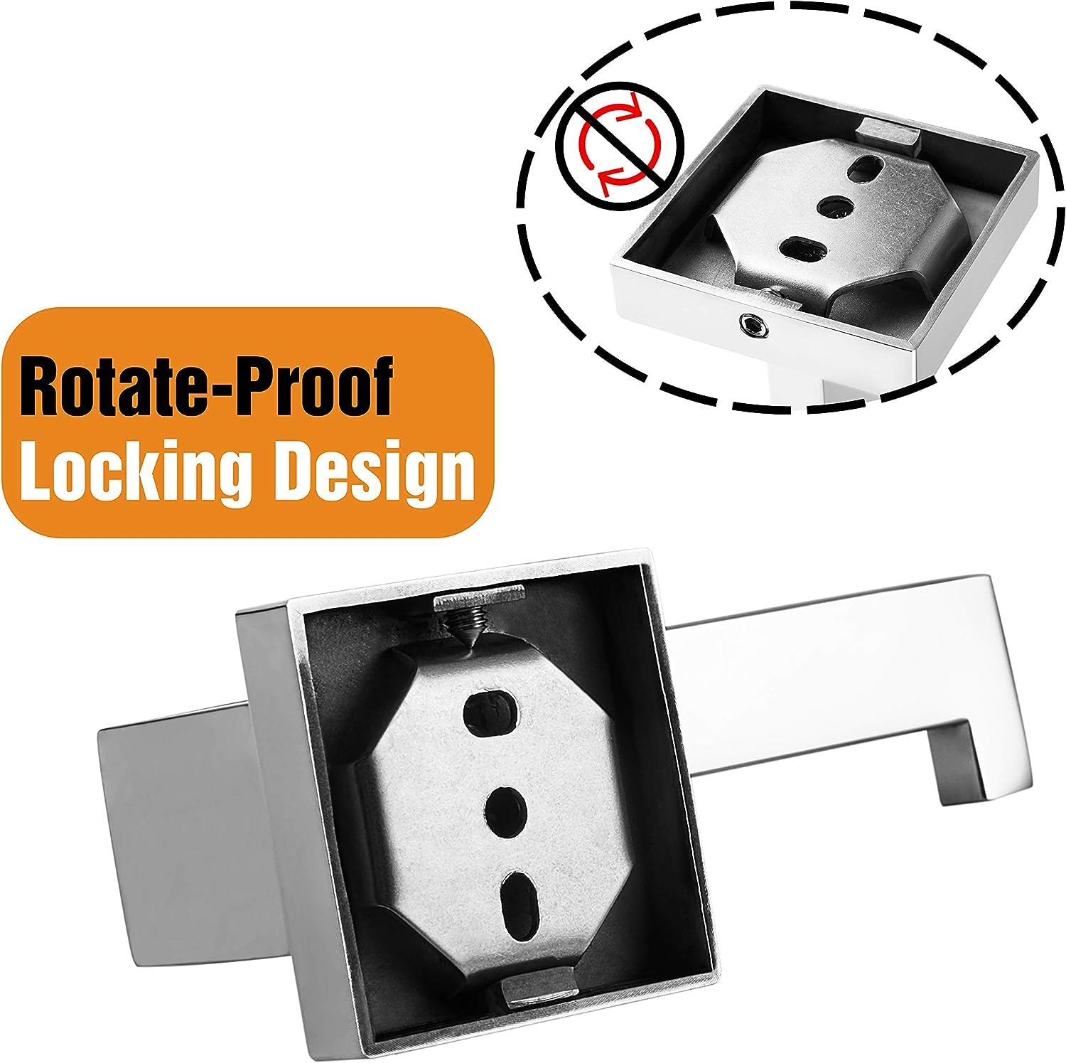 Hitslam Chrome Toilet Paper Holder Premium 304 Stainless Steel Square Toilet Roll Holder For Bathroom Rustproof Wall-Mounted 2 P