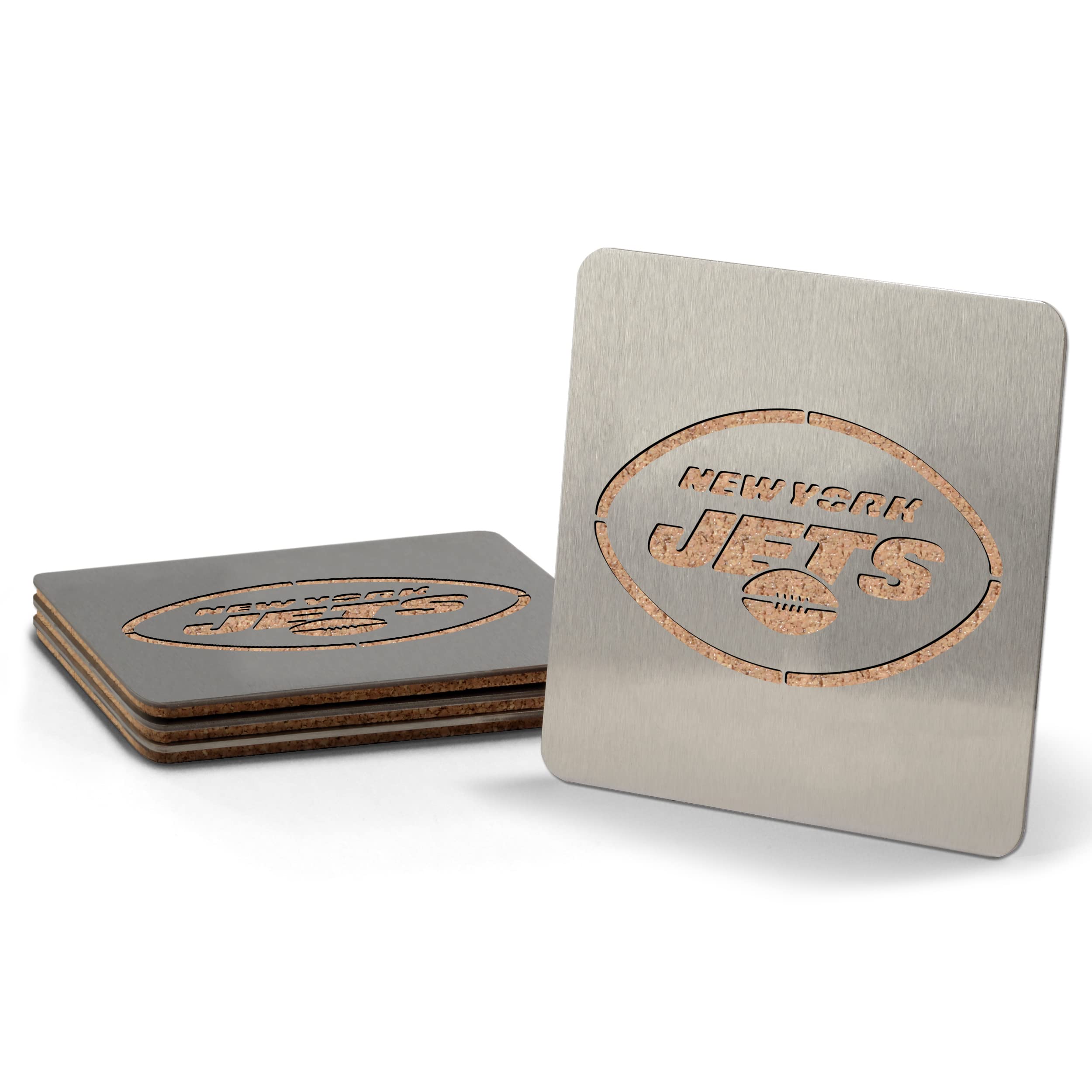 YouTheFan NFL New York Jets Boasters, 4-Piece Coaster Set