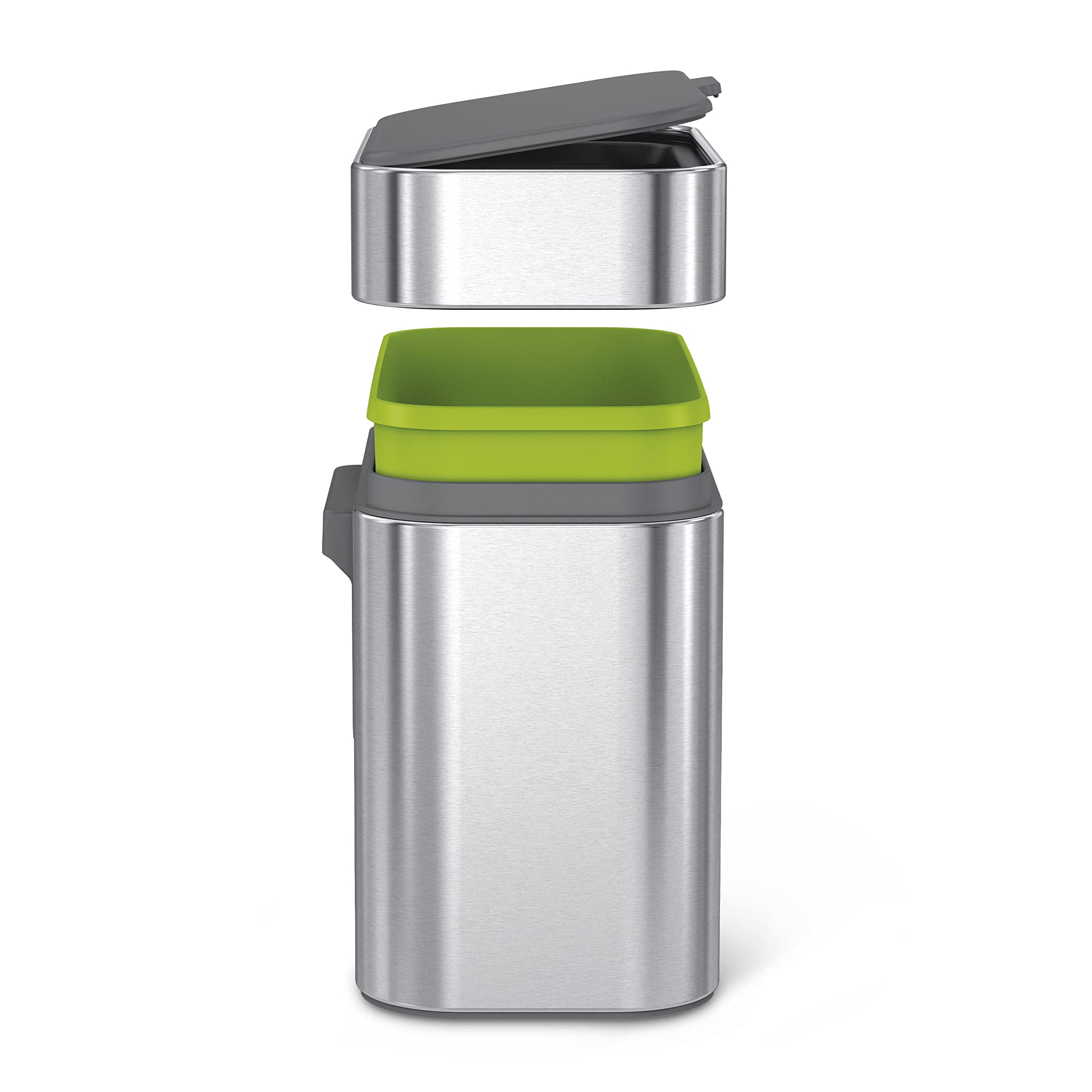 Simplehuman Compost Caddy, Detachable And Countertop Bin, 4 Liter / 1.06 Gallon, Brushed Stainless Steel
