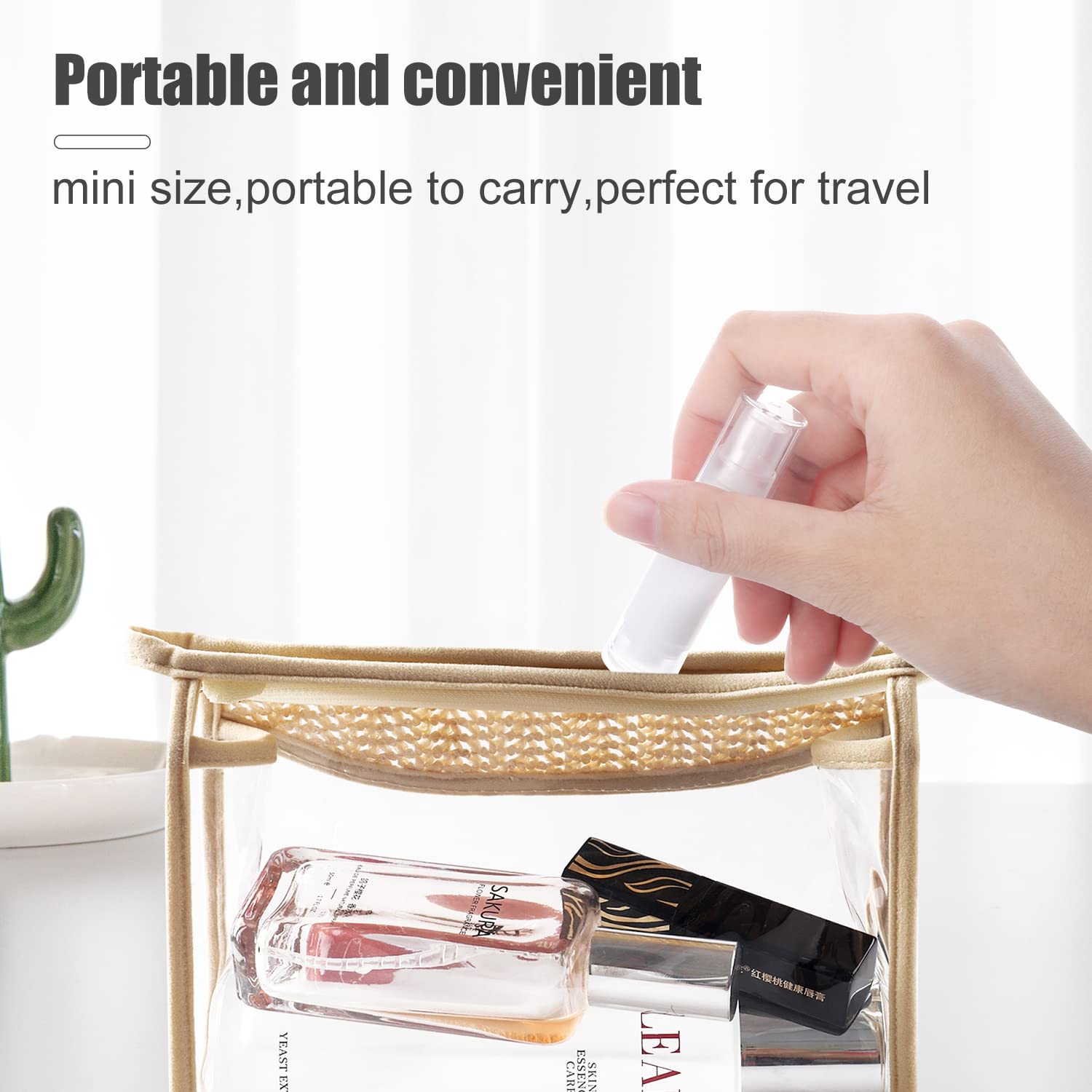 BOSMIOW 20 Packs Airless Lotion Pump Bottles 5ml Vacuum Pump Bottle Cosmetic Cream Dispenser Travel Refillable Containers