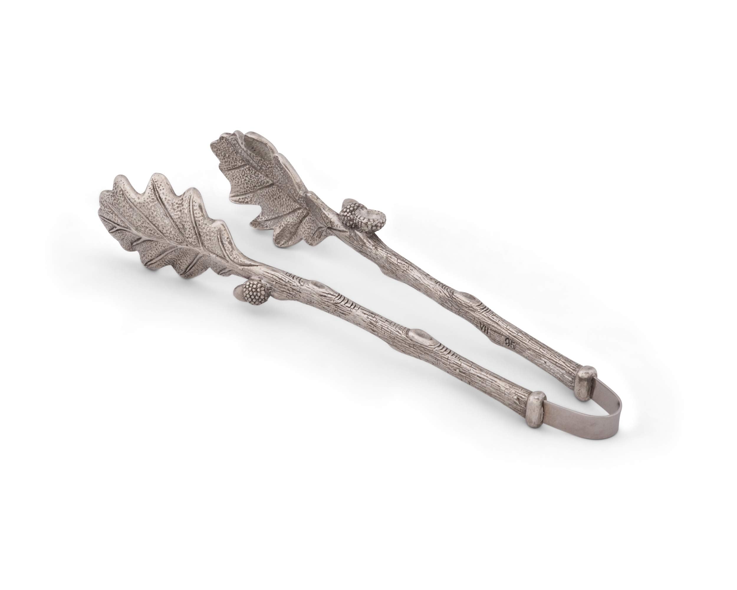 Vagabond House Pewter Oak Leaf Pattern Ice/Bread/Bar Tongs 8''Long X 3''Wide X 1''Tall