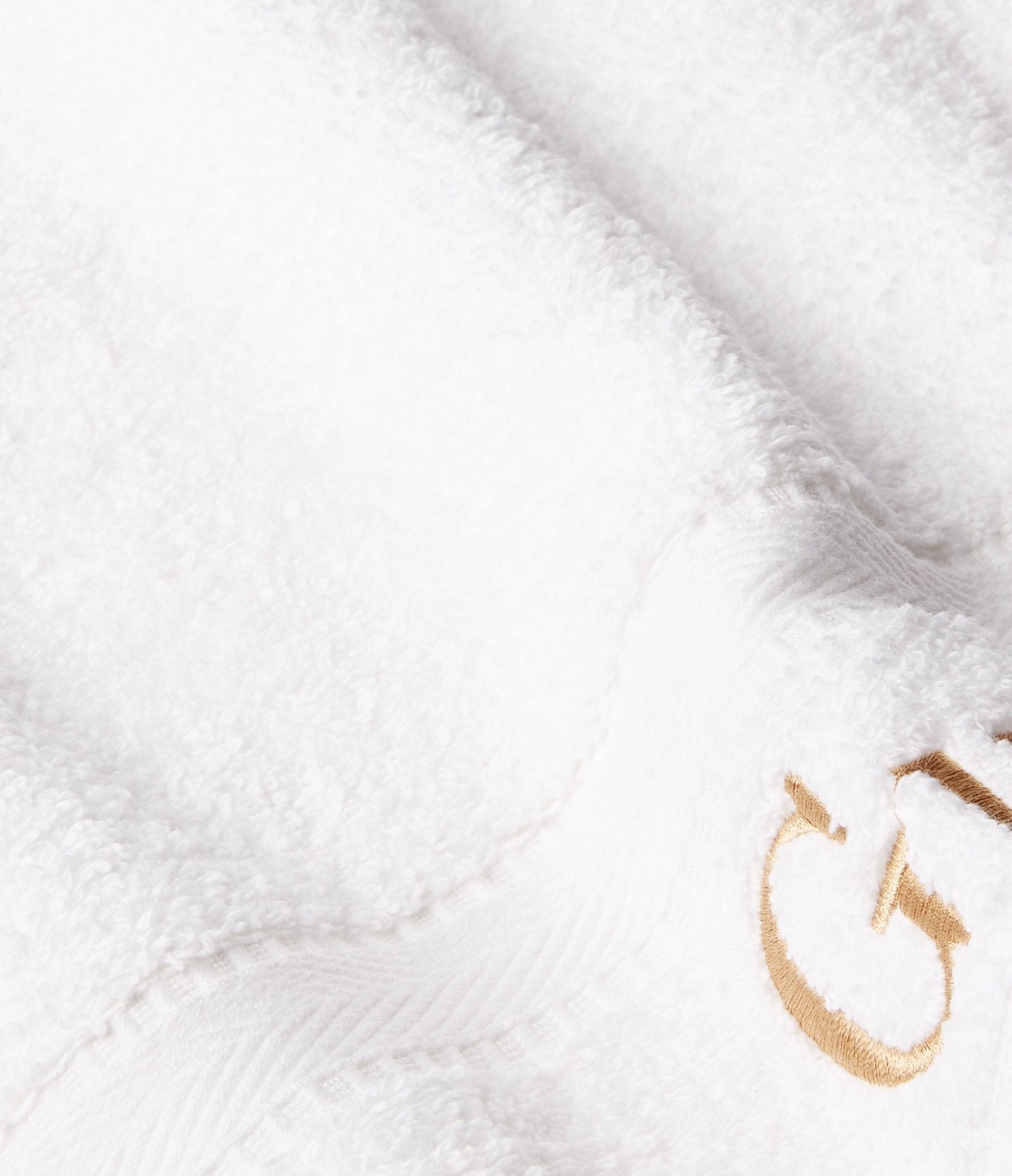 Linum Home Textiles Embroidered Guest Hand Towel, Set Of 2,White/Gold