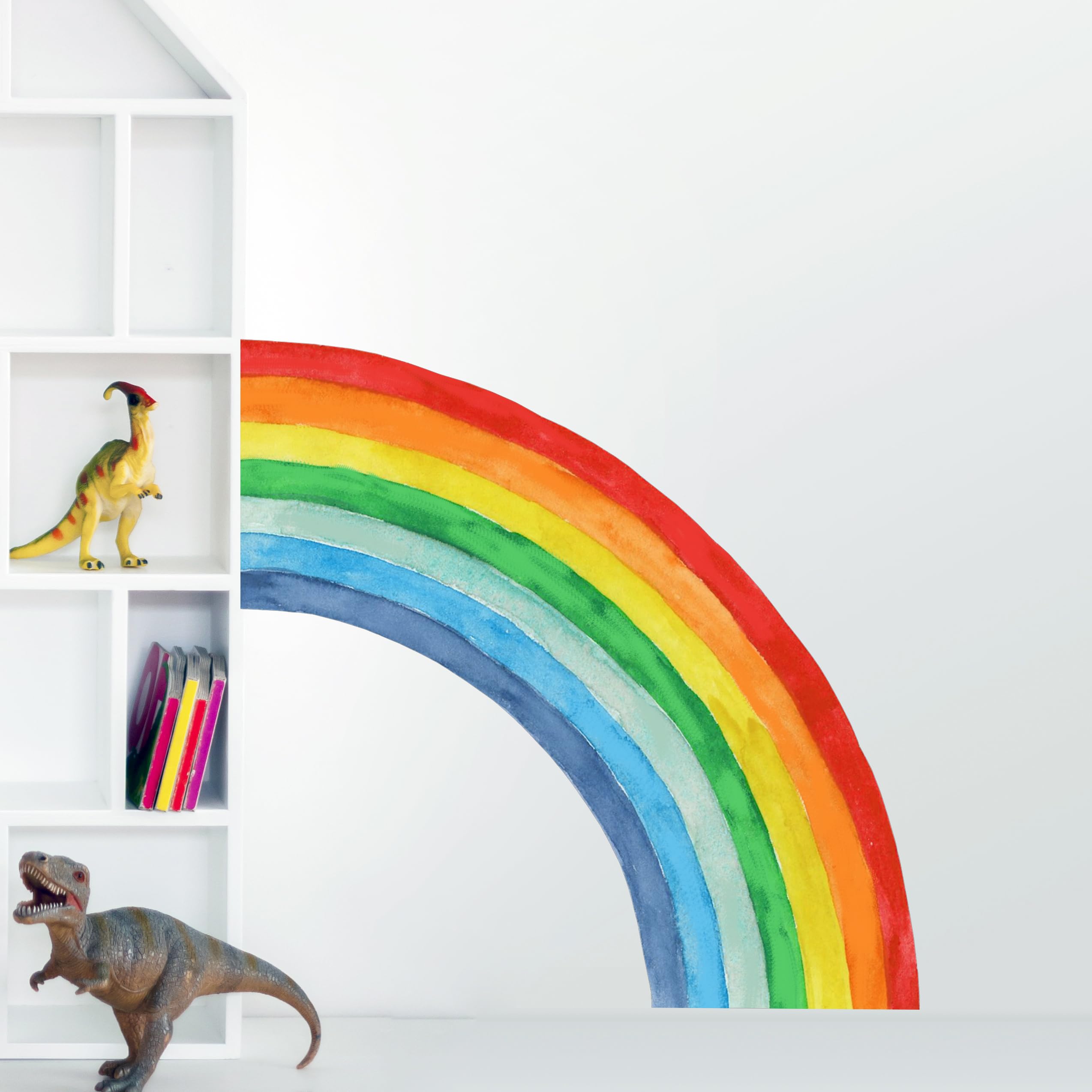 Eutecado Rainbow Wall Sticker - Large Removable Vinyl Decals for Girls Room, Nursery, Bedroom, Living Room, Model CDW028A