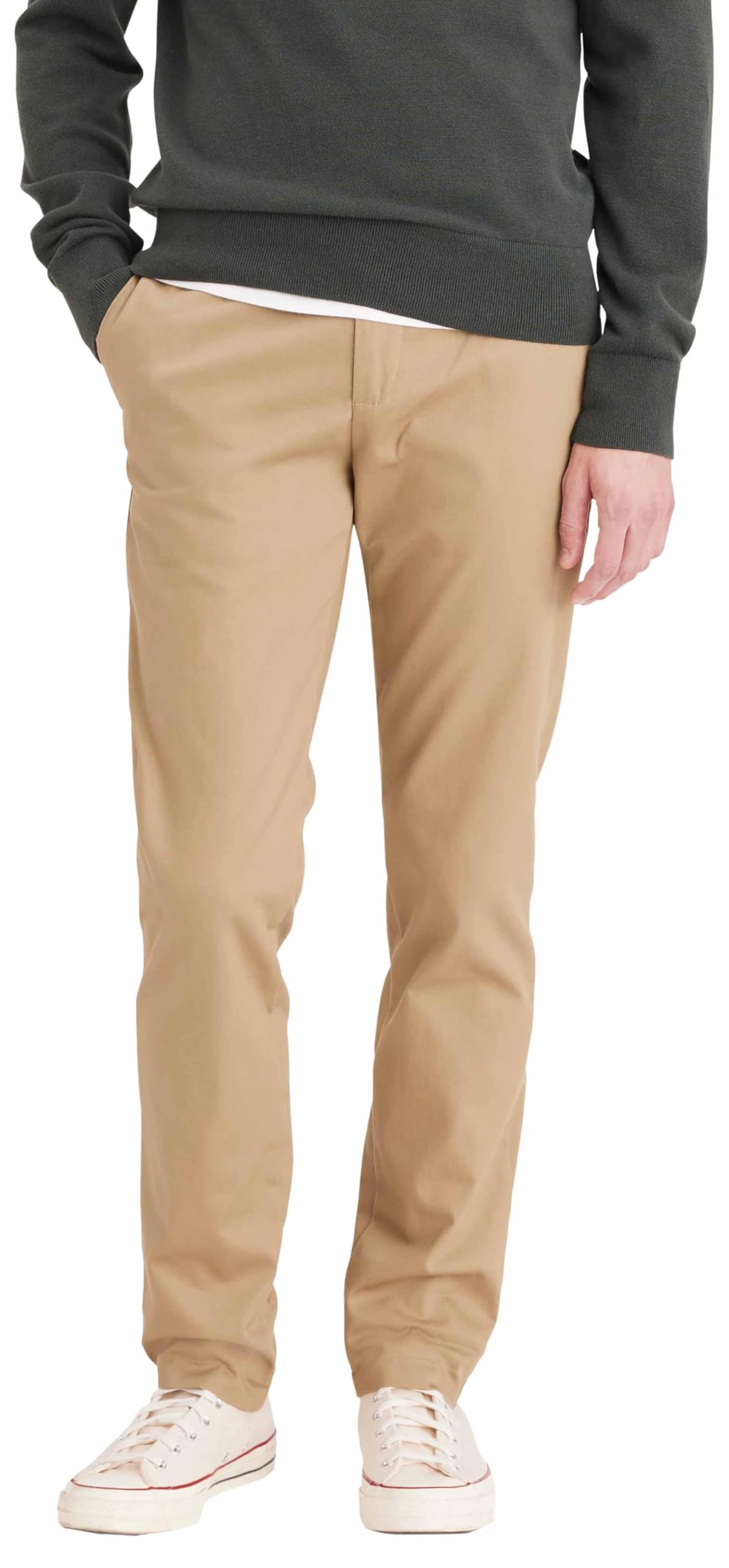 Dockers Mens Slim Fit Signature Khaki Lux Cotton Stretch Pants, New British Khakhi, 38W X 30L