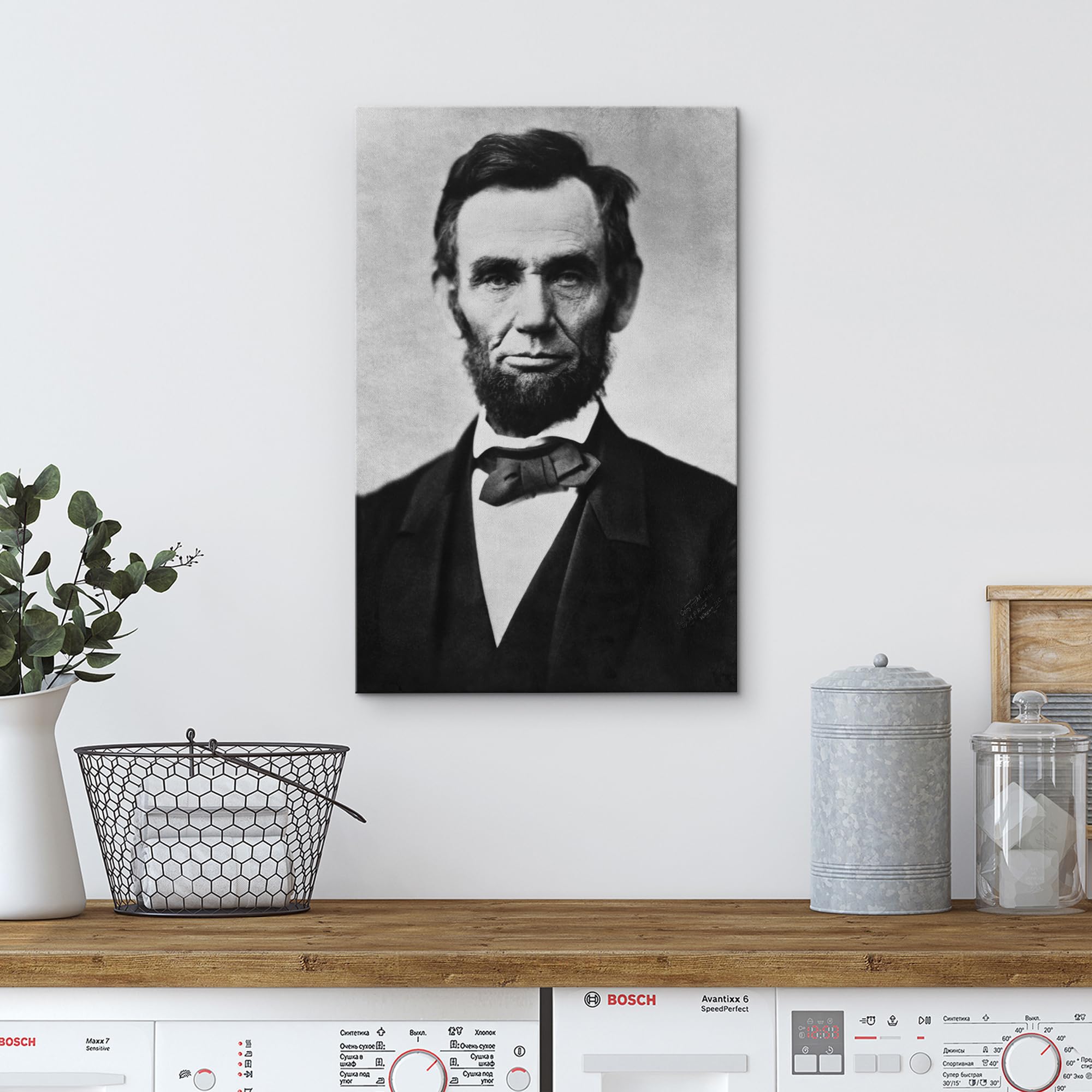 Wall26 Canvas Print Wall Art Portrait Of Abraham Lincoln People Pop Culture Historical Realism Famous Closeup Colorful Multicolo