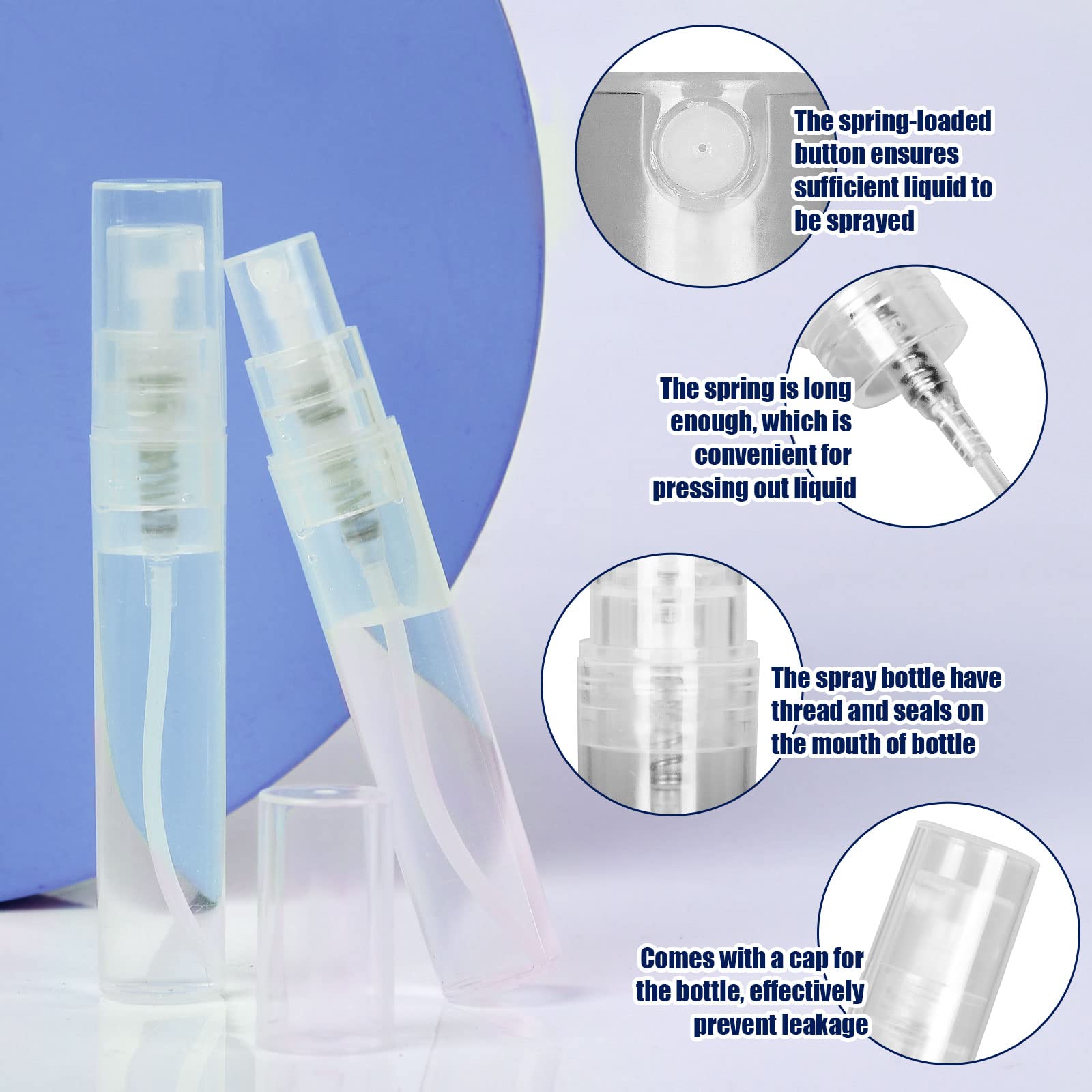 FANDAMEI Mini Spray Bottle  Fine Mist Refillable Perfume Atomizer  Small Empty Sample Containers  Plastic Portable Travel Bottle  5ml  10 Pack  Clear