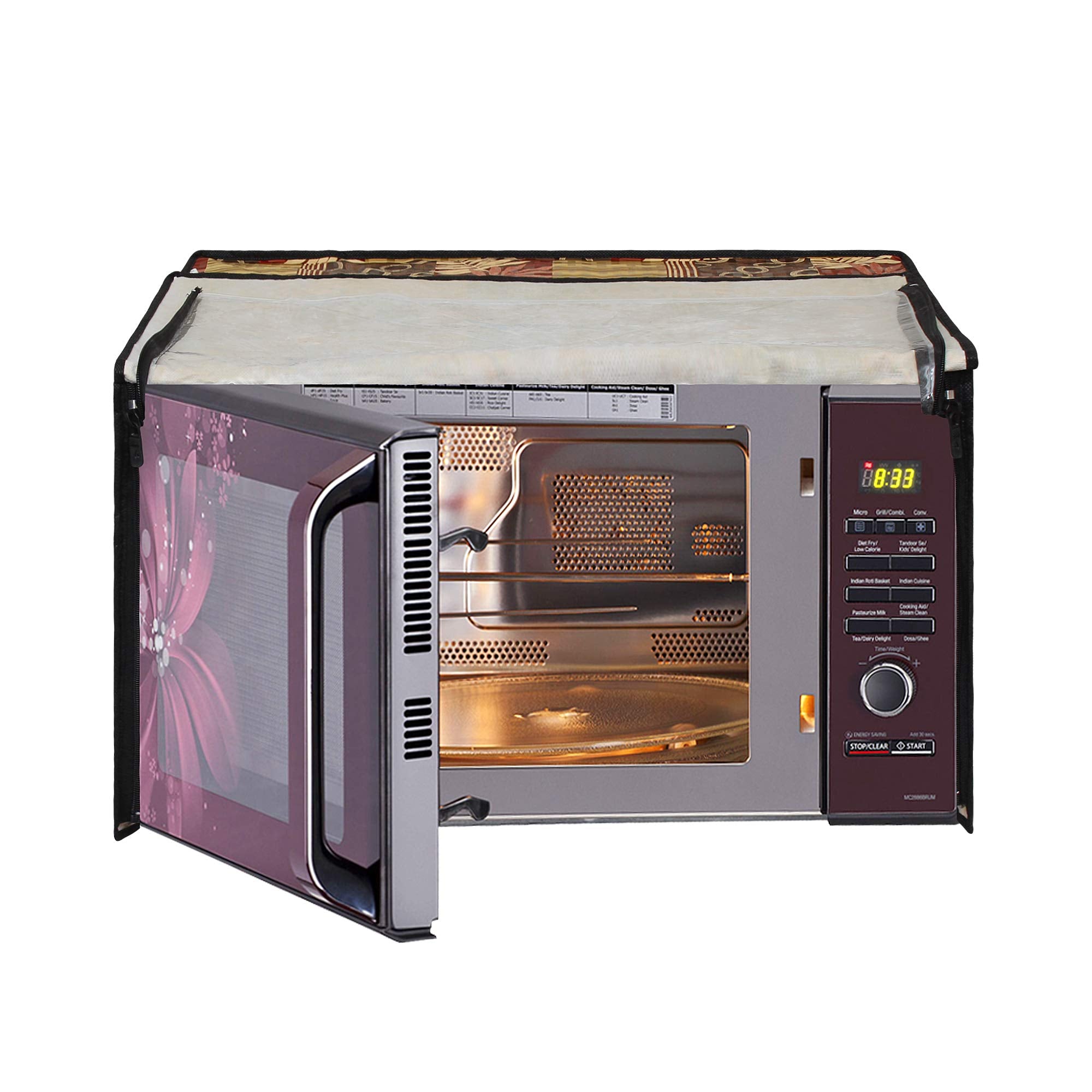 Lithara Printed Waterproof Microwave Oven Cover For Lg 28 Litre Convection Microwave Oven Mc2846Bv | Sams01 (Multicolor)