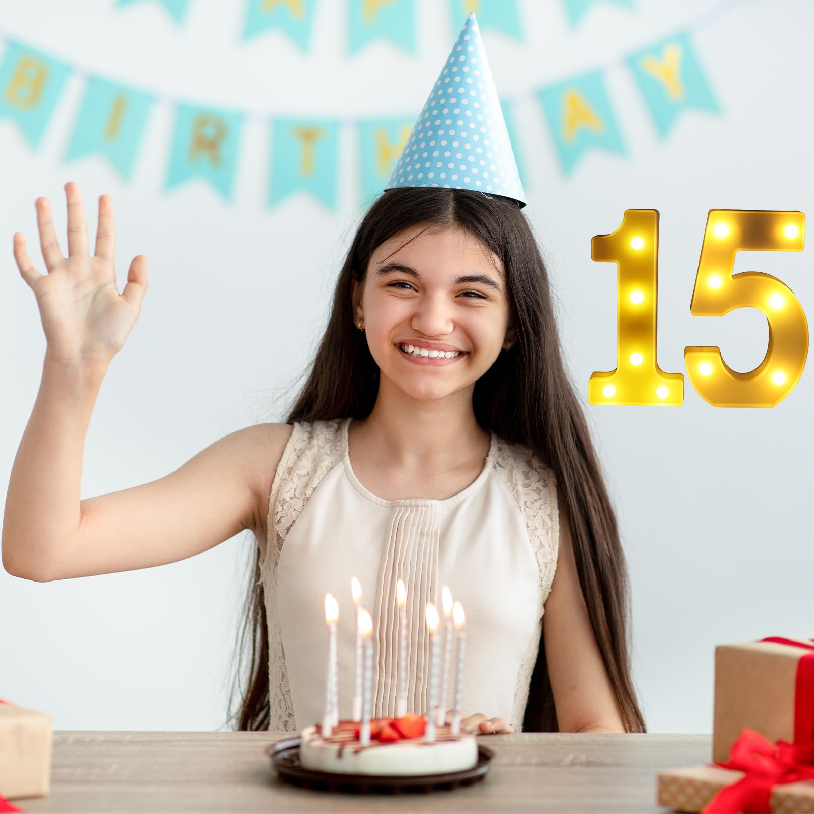 15th Birthday Decorations For Girls and Boys,15 Light Up Numbers Quinceanera Decorations,Numero 15 Decoracion Para Quinceanera,C