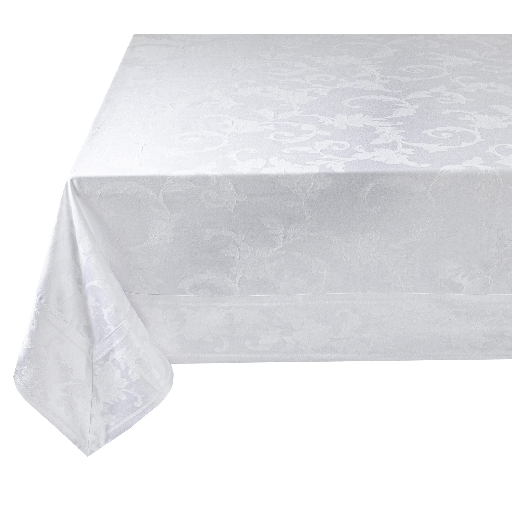 Benson Mills Harmony Scroll Woven Damask Fabric Tablecloth, Everyday, Parties, Special Occasions, Weddings And Holiday Table Clo