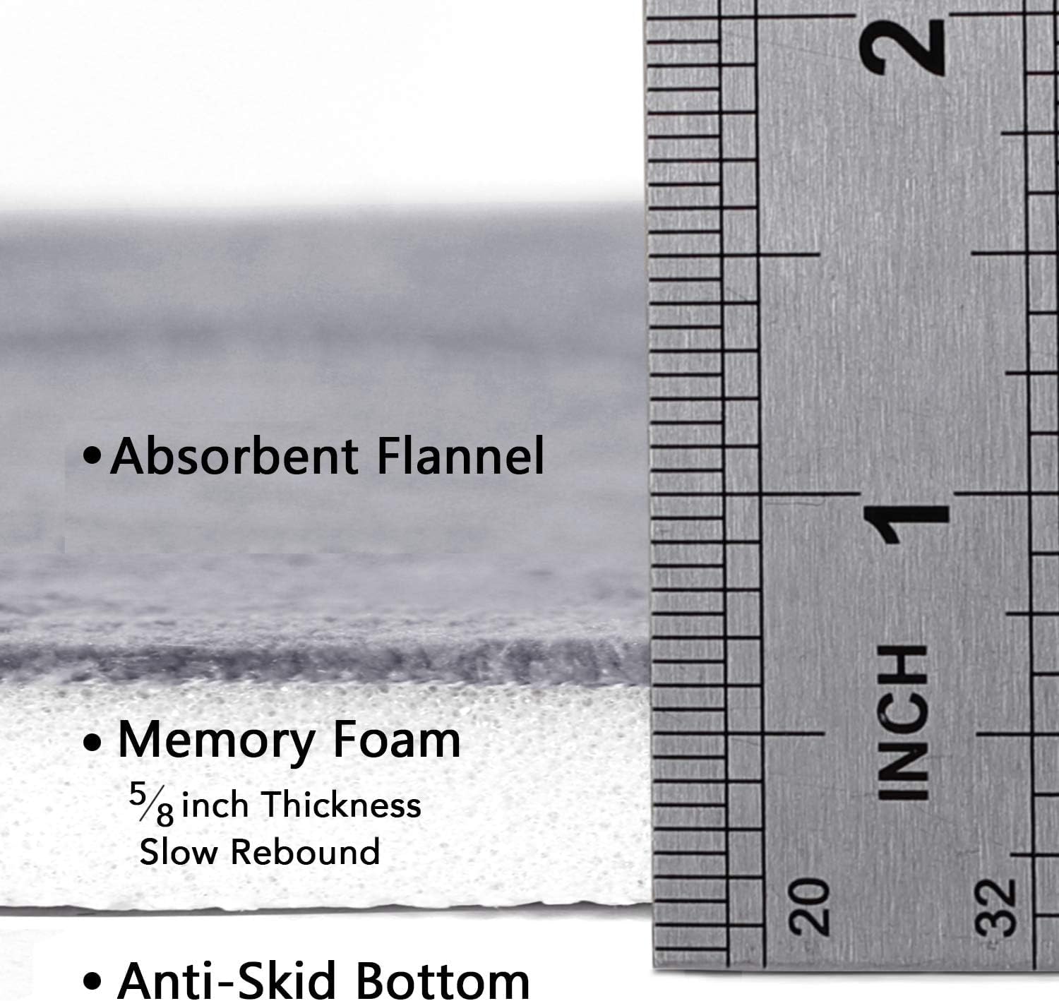 Memory Foam Bath Mat For Bathroom Non Slip Bath Rug Velvet Thick Soft And Comfortable Water Absorbent Machine Washable Easier To