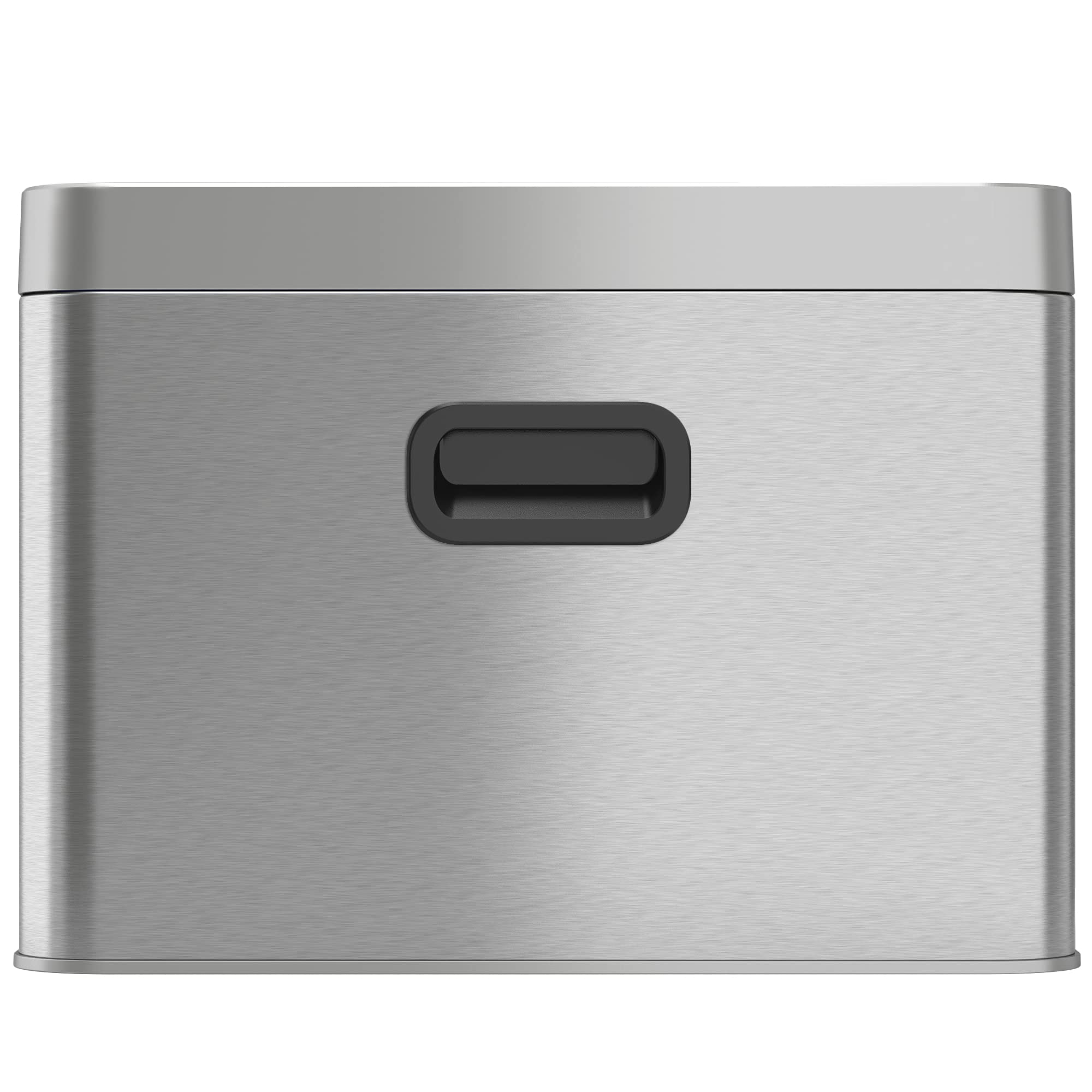 Itouchless 20 Liter / 5.3 Gallon Open Top Waste Trash Can & Recycle Bin With 2 Recycle Stickers, Dual Compartment Slim Stainless